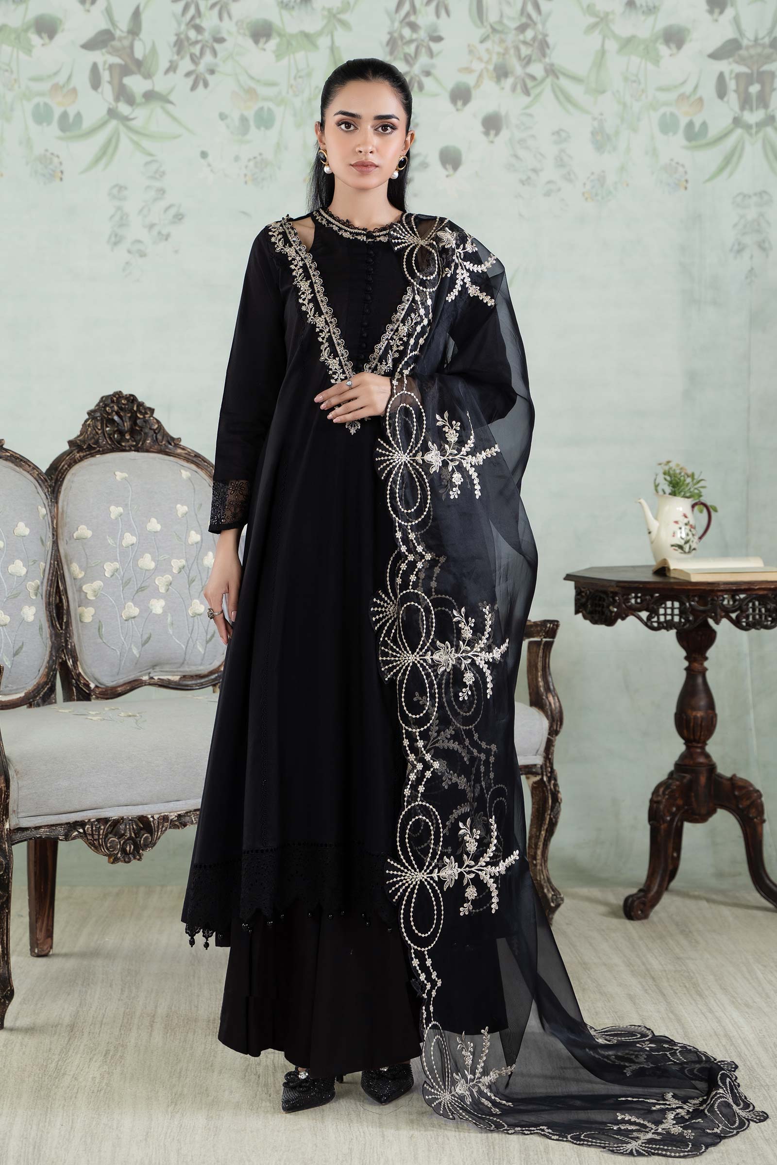 3 Piece Dyed Lawn Suit