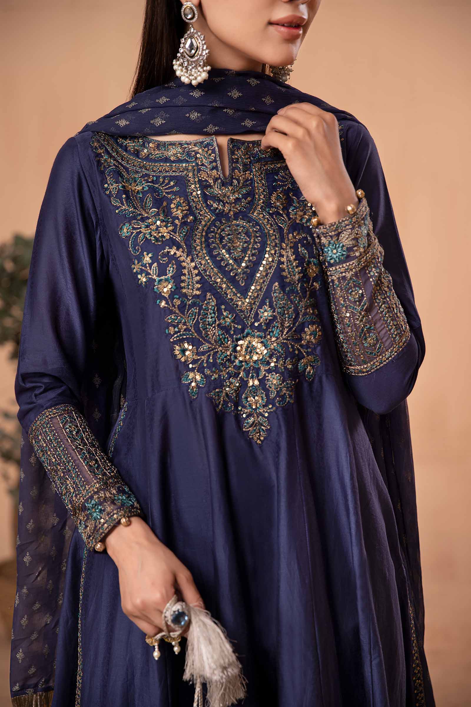 3 Piece Dyed Net Suit