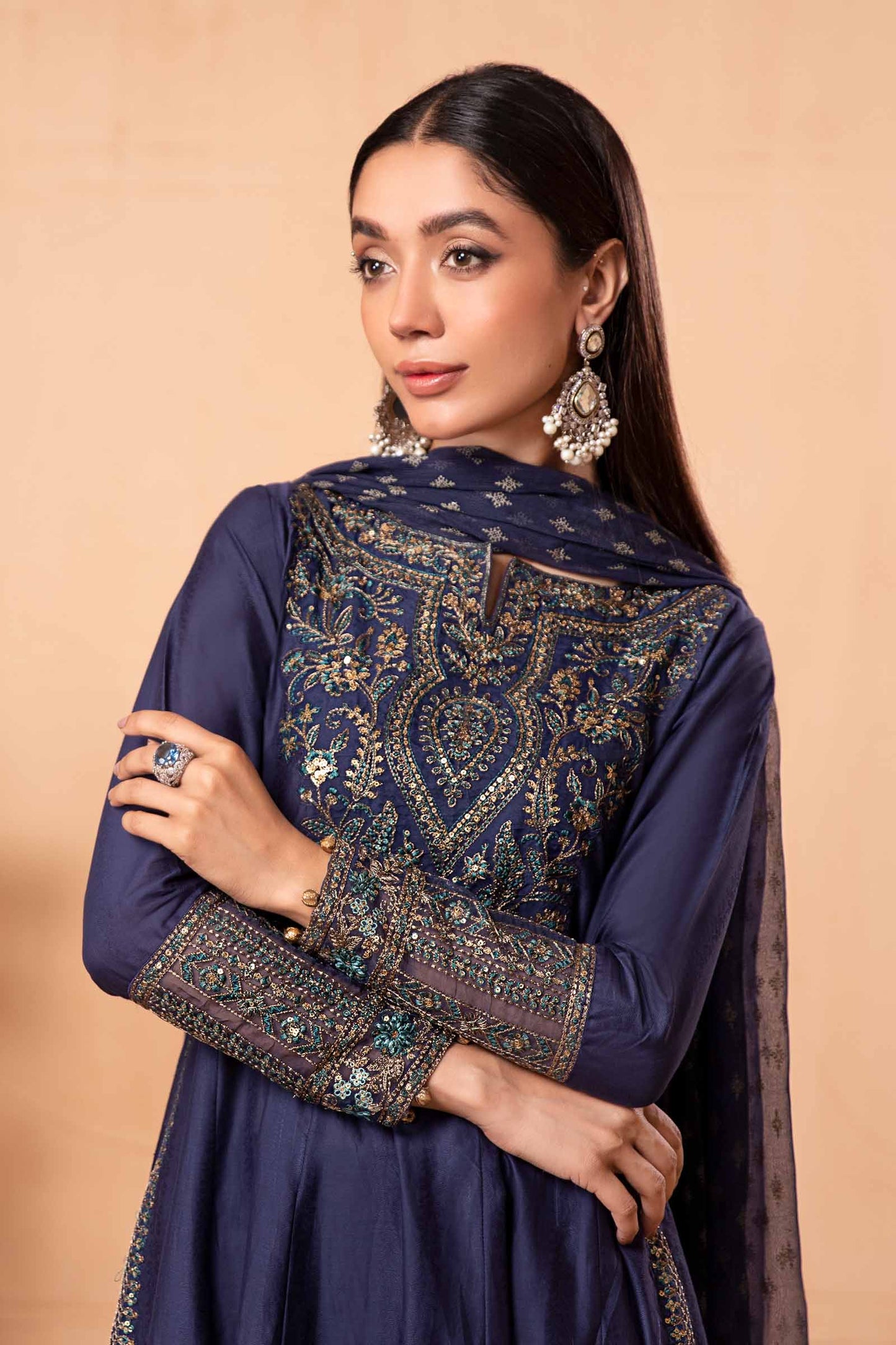 3 Piece Dyed Net Suit