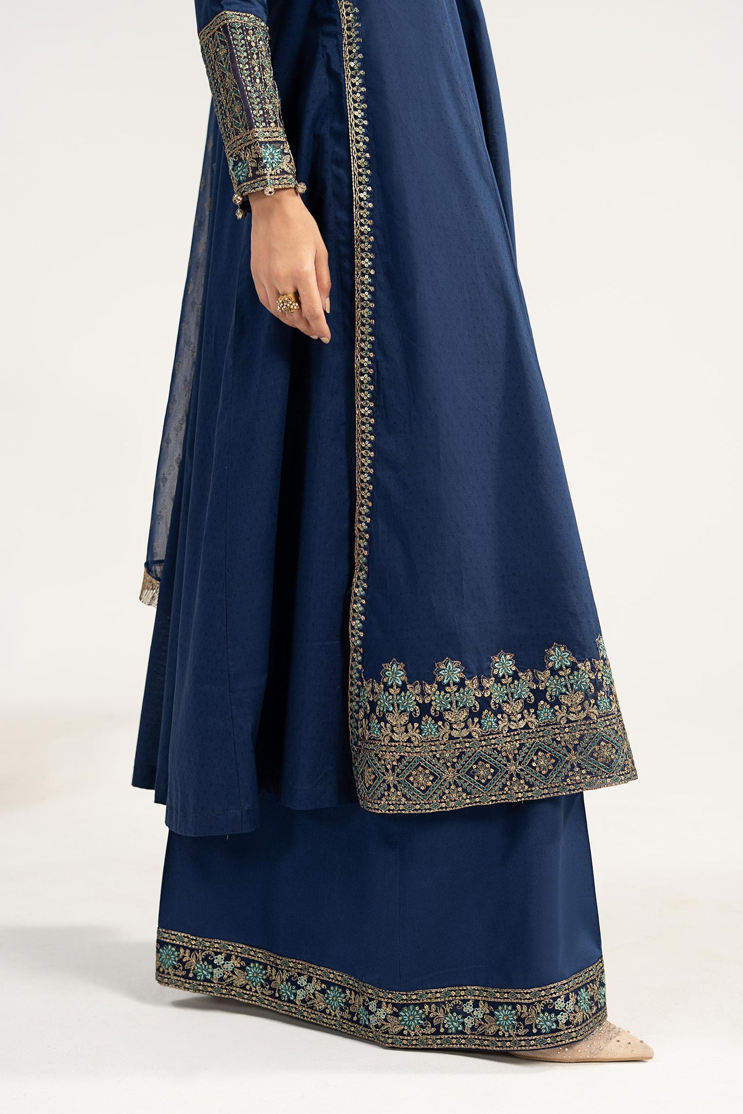 3 Piece Embroidered Dobby Lawn Suit