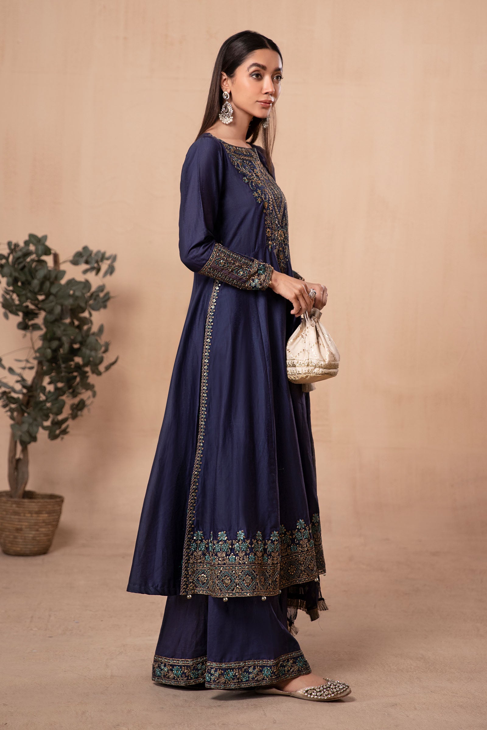 3 Piece Dyed Net Suit