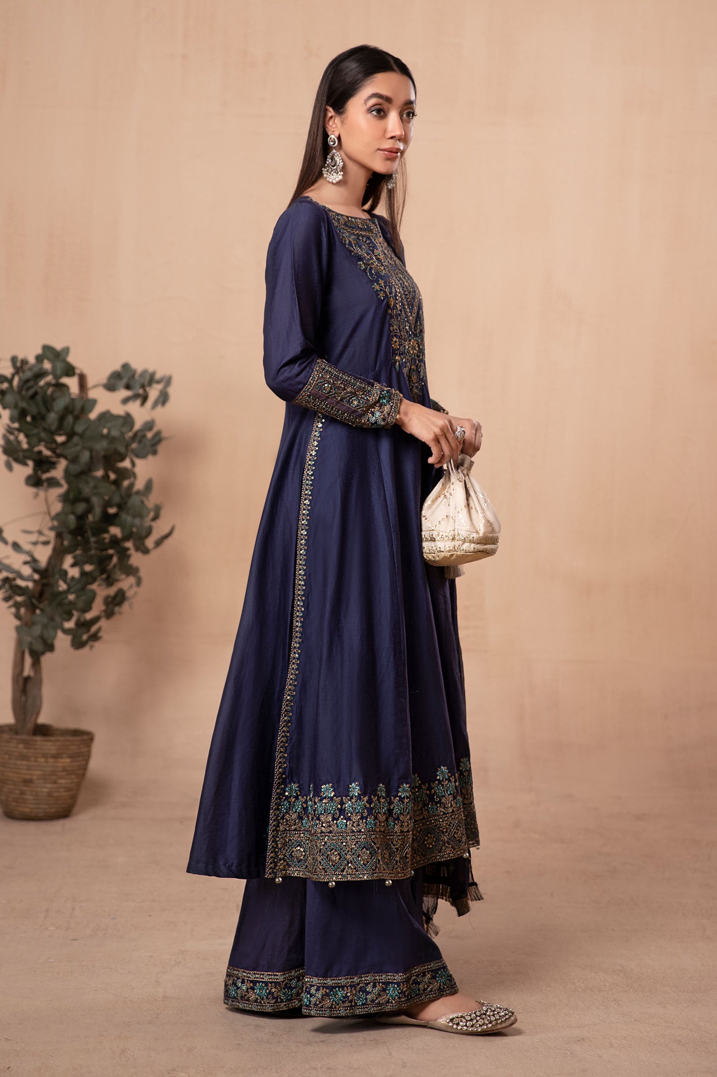 3 Piece Dyed Net Suit