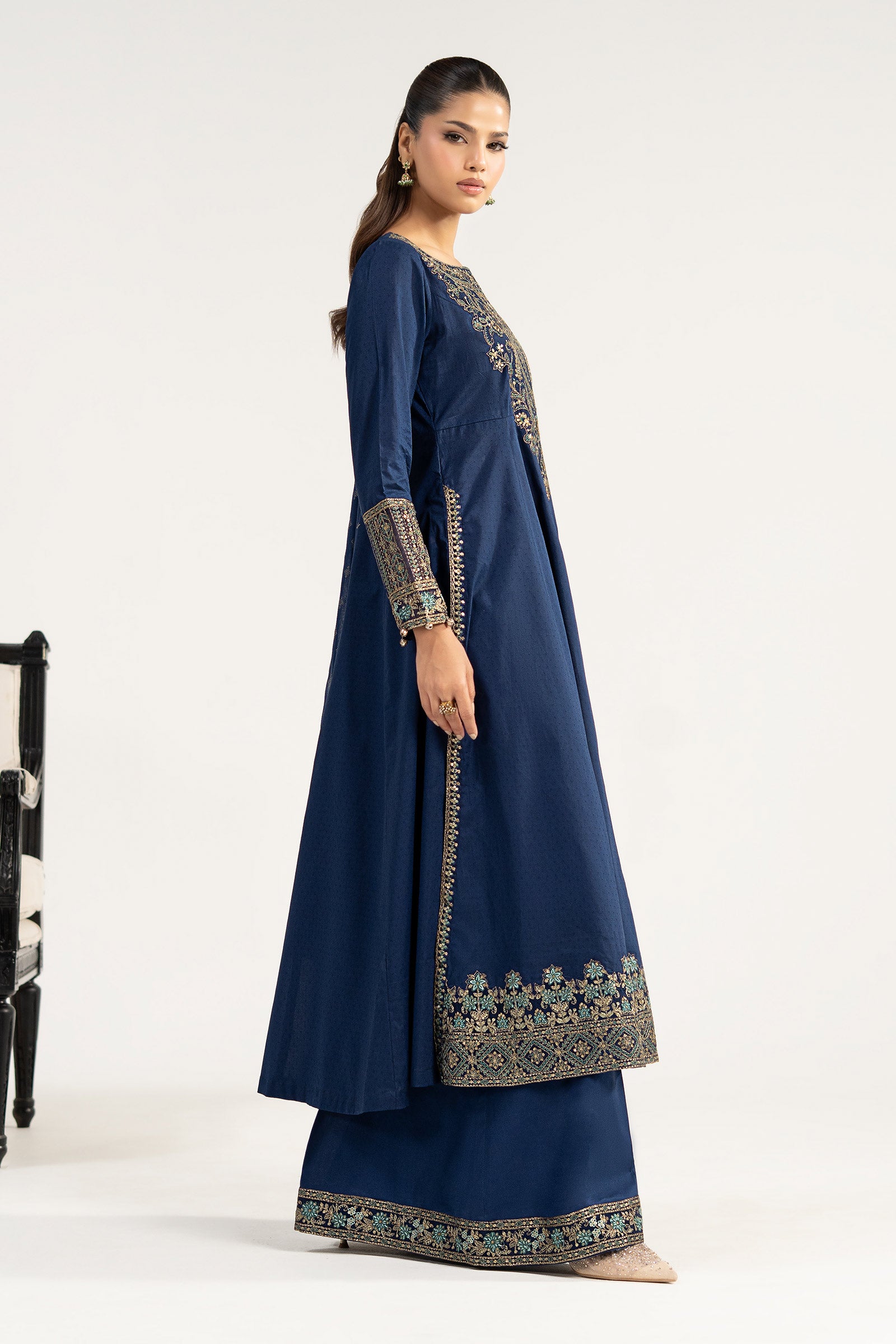3 Piece Embroidered Dobby Lawn Suit