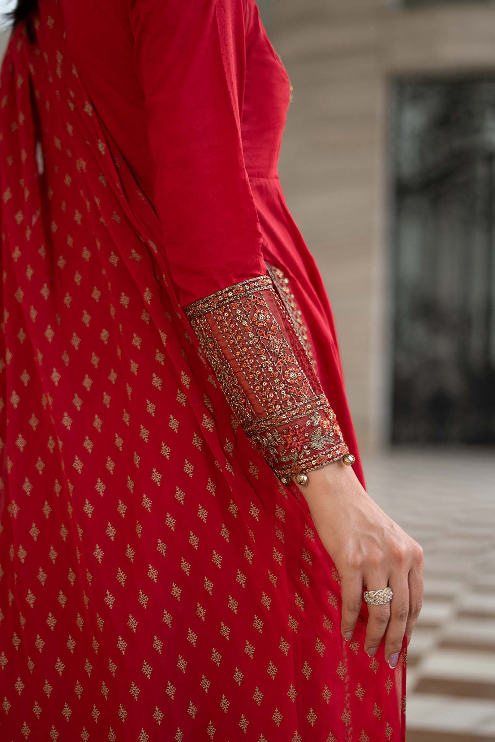 3 Piece Embroidered Dobby Lawn Suit