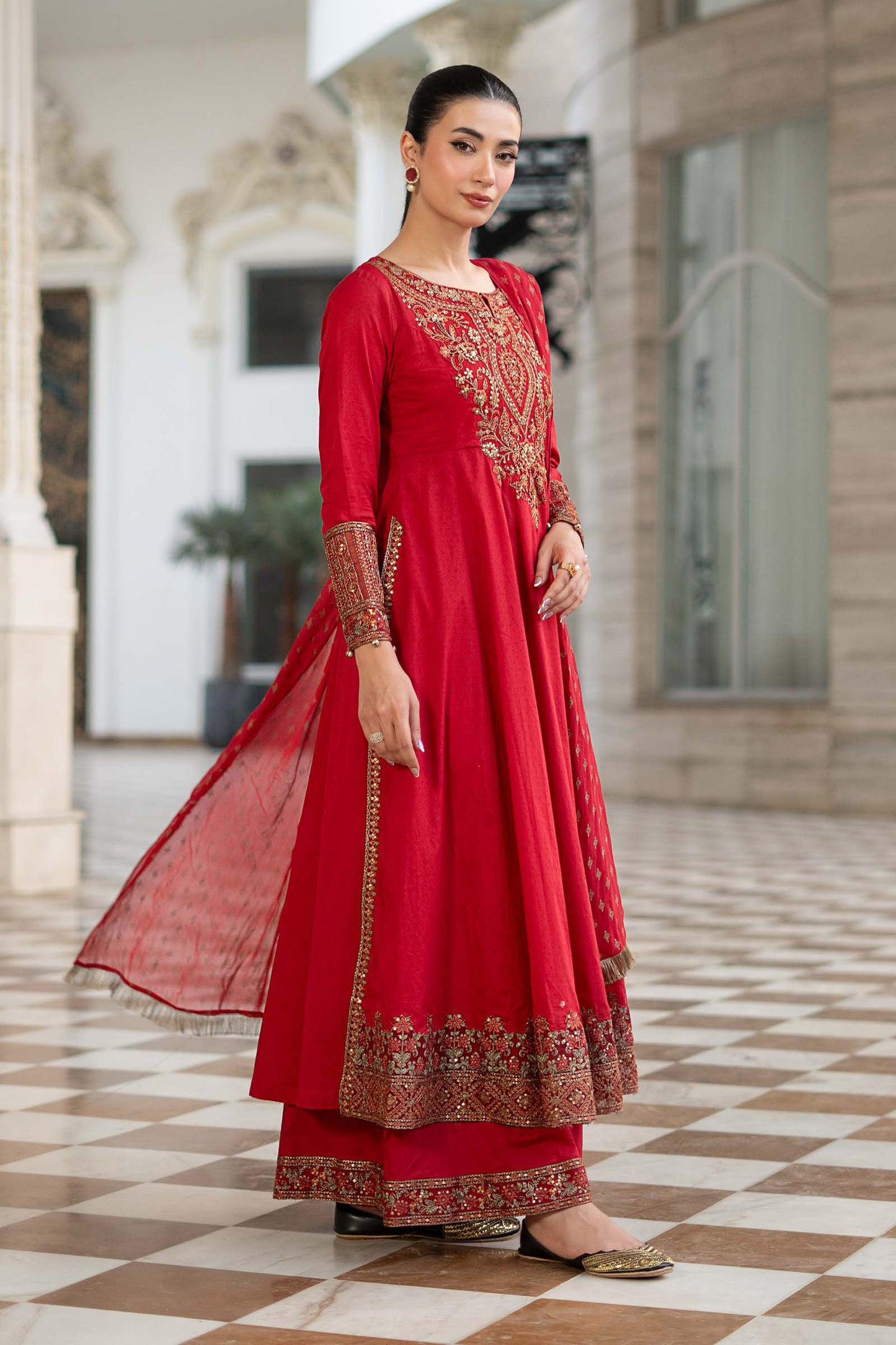 3 Piece Embroidered Dobby Lawn Suit