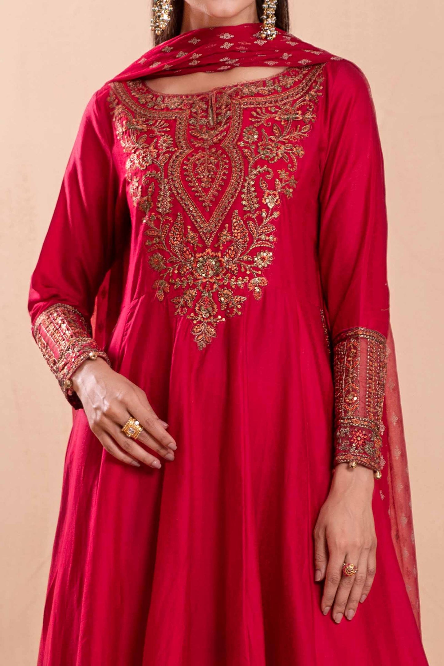 3 Piece Dyed Net Suit