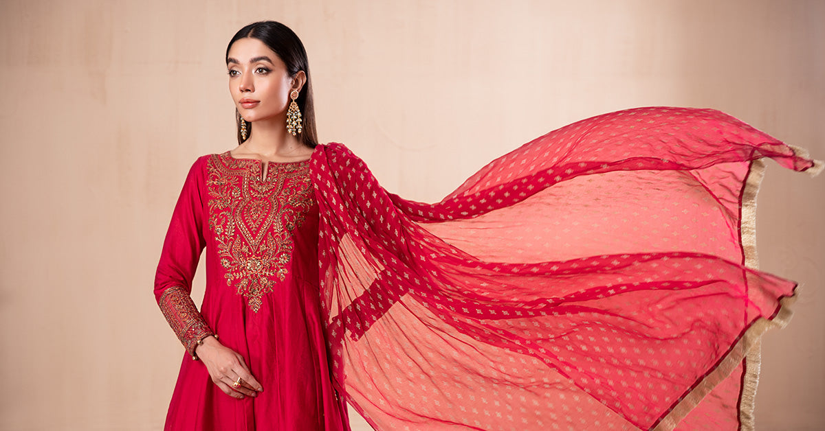 3 Piece Dyed Net Suit