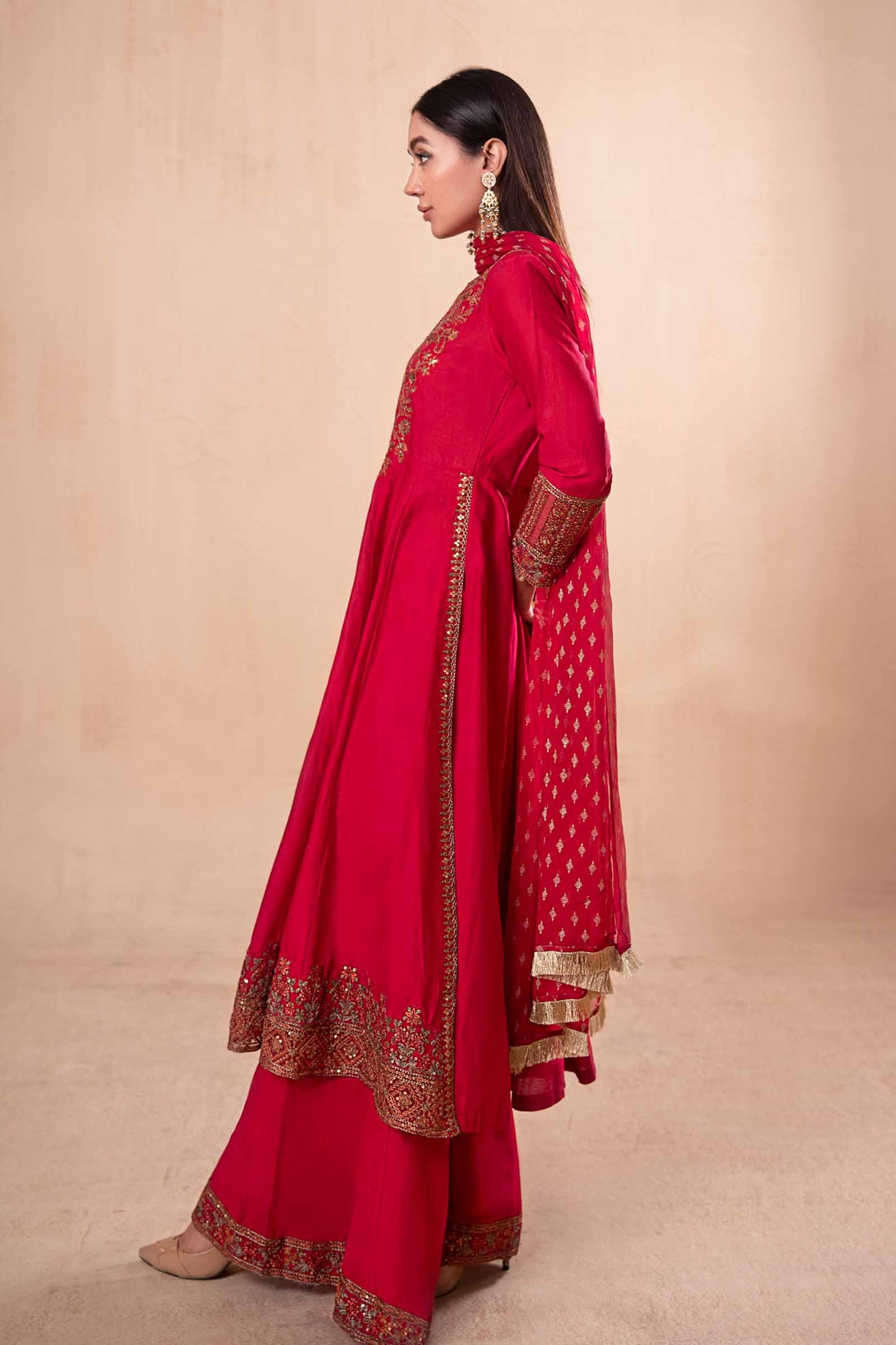 3 Piece Dyed Net Suit