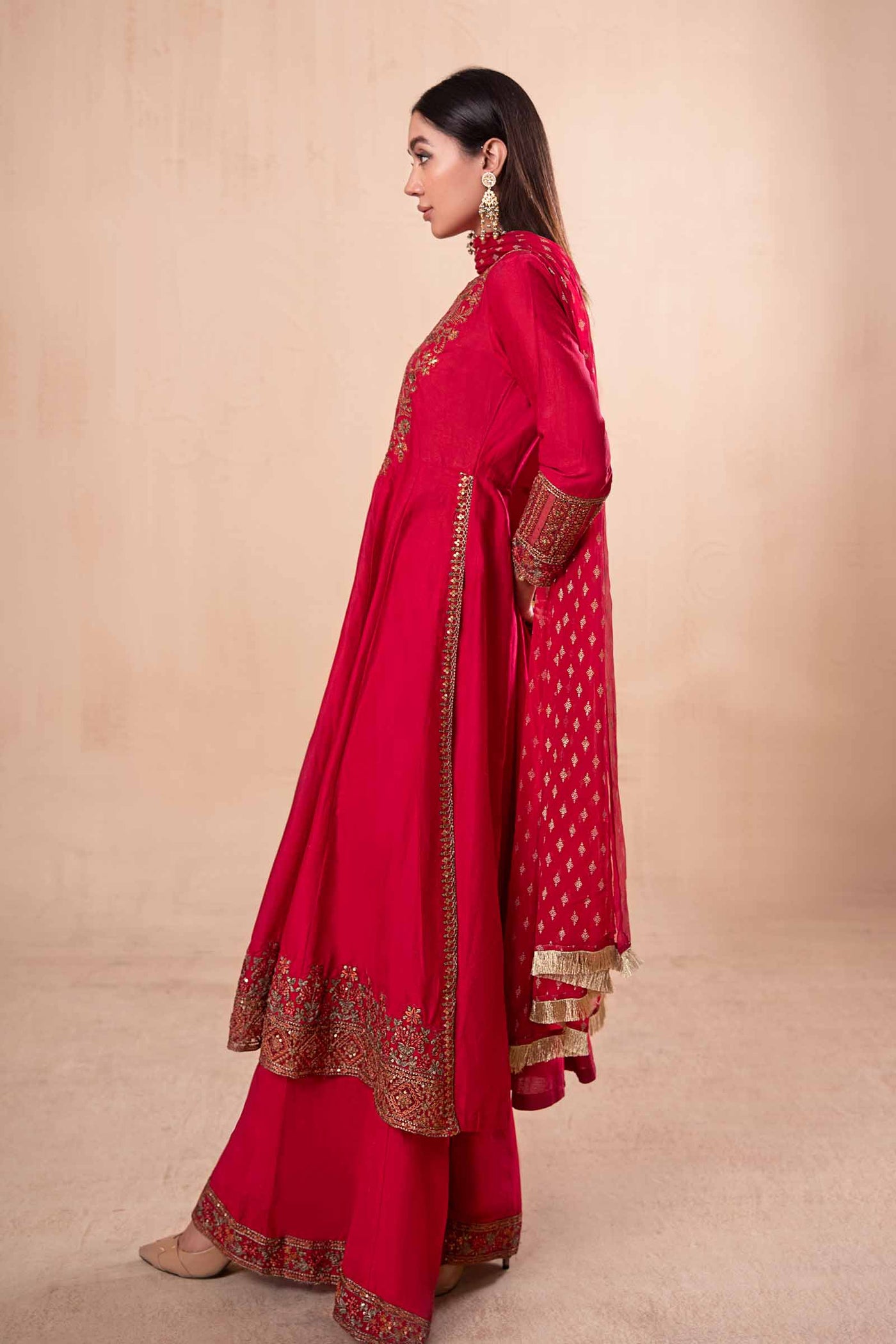 3 Piece Dyed Net Suit