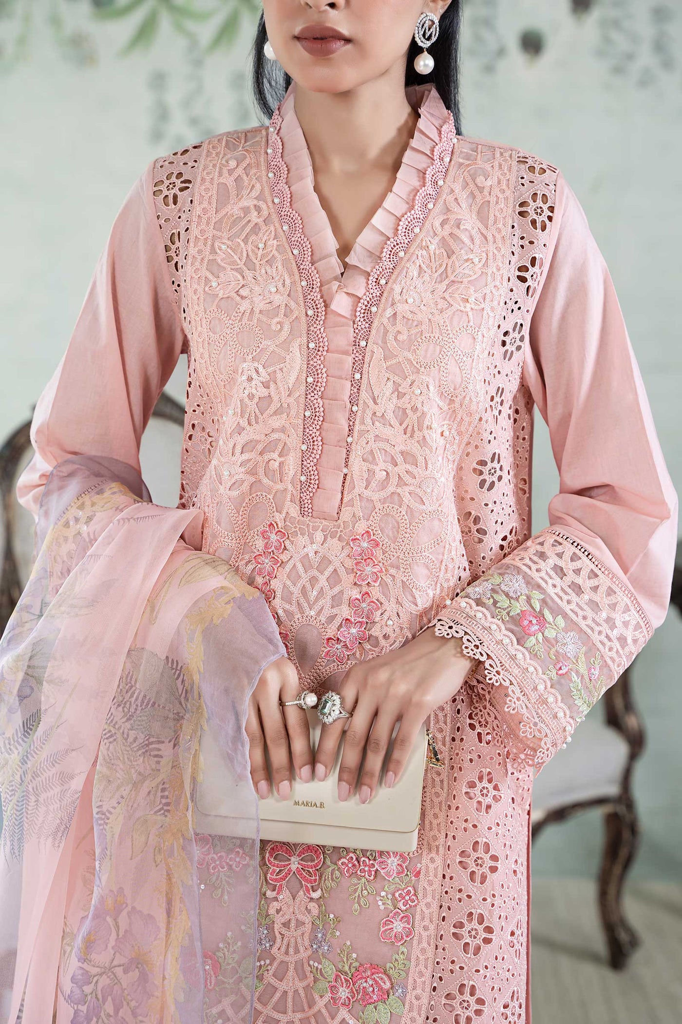 3 Piece Embroidered Lawn Suit | DW-EA24-14