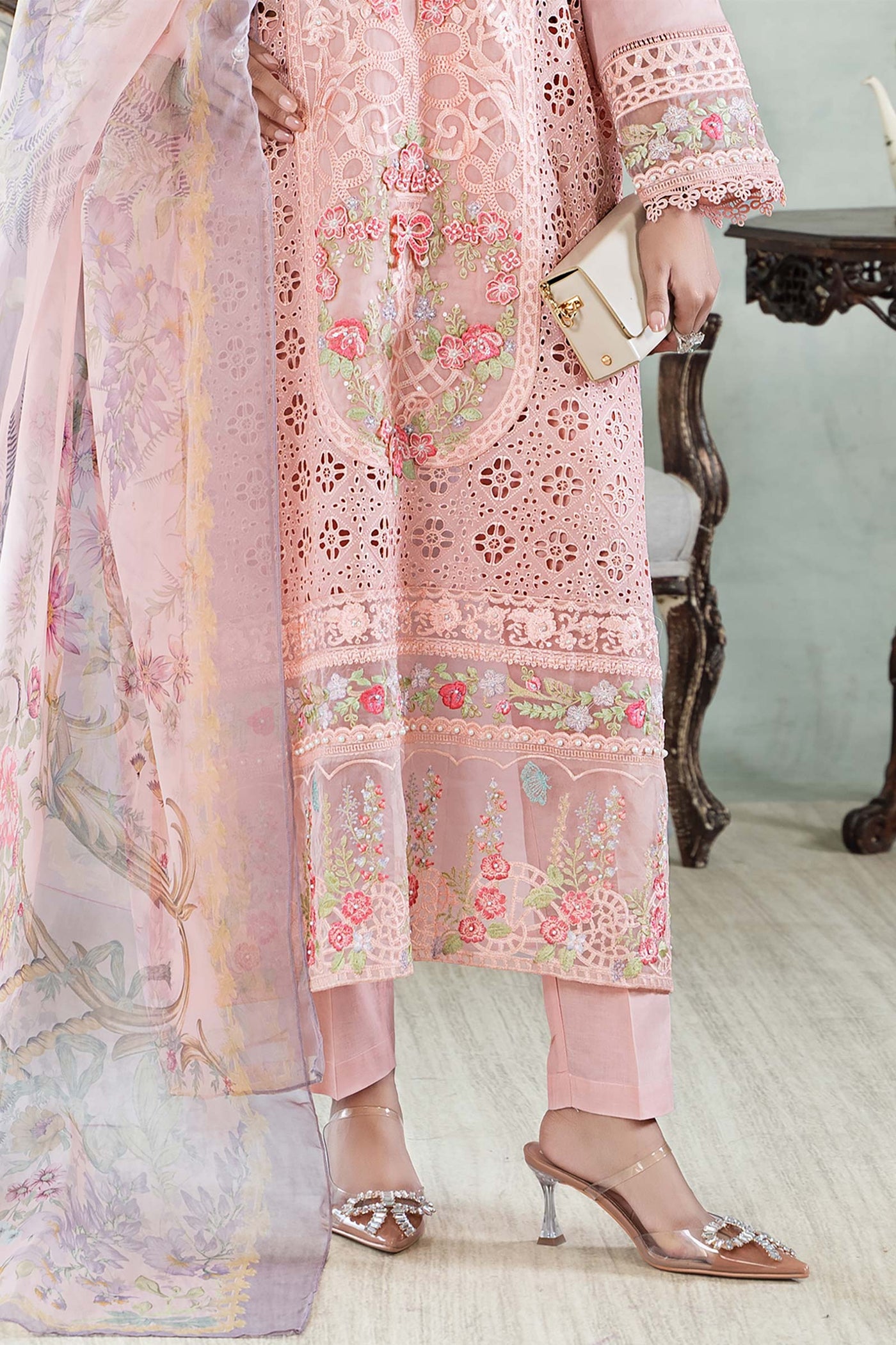 3 Piece Embroidered Lawn Suit | DW-EA24-14