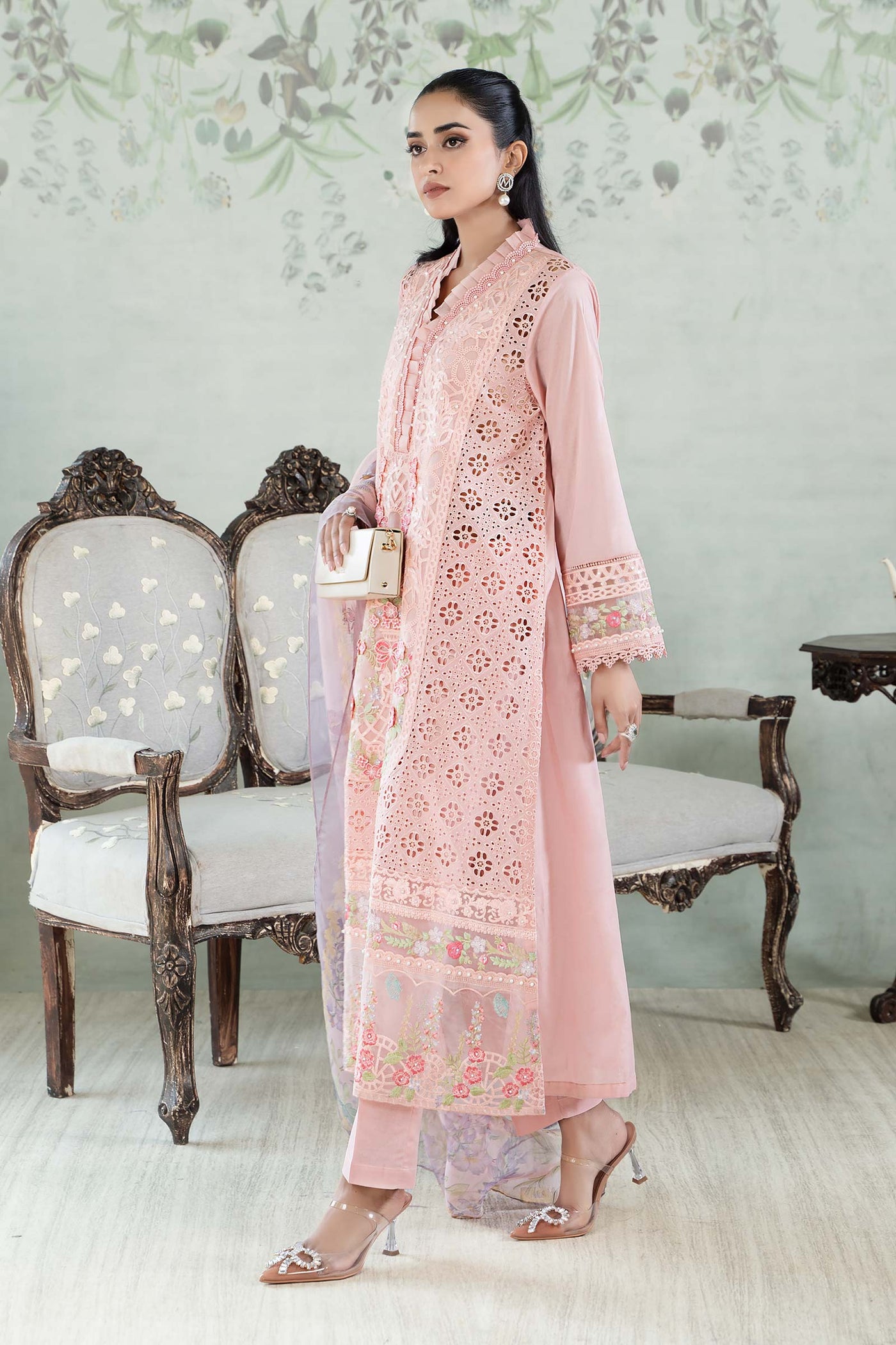 3 Piece Embroidered Lawn Suit | DW-EA24-14