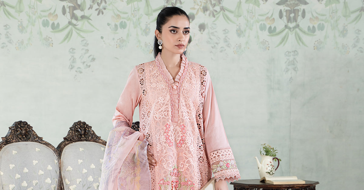 3 Piece Embroidered Lawn Suit | DW-EA24-14