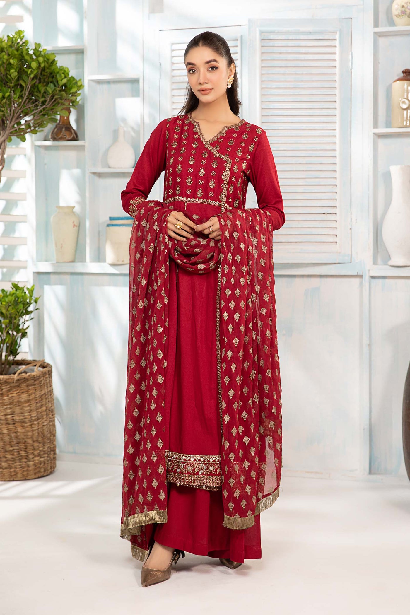 3 Piece Dyed Lawn Suit