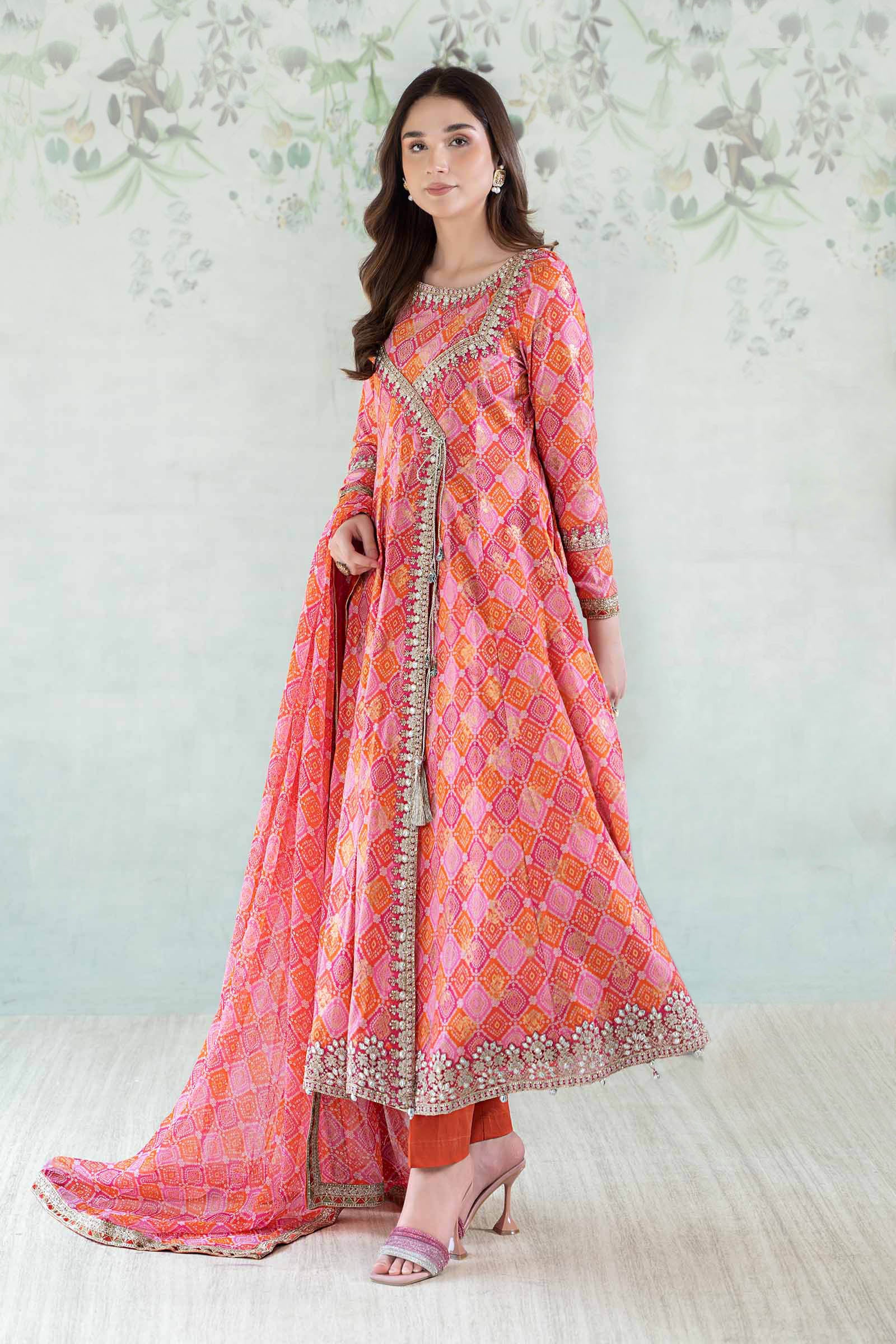 3 Piece Printed Jacquard Broshia Suit