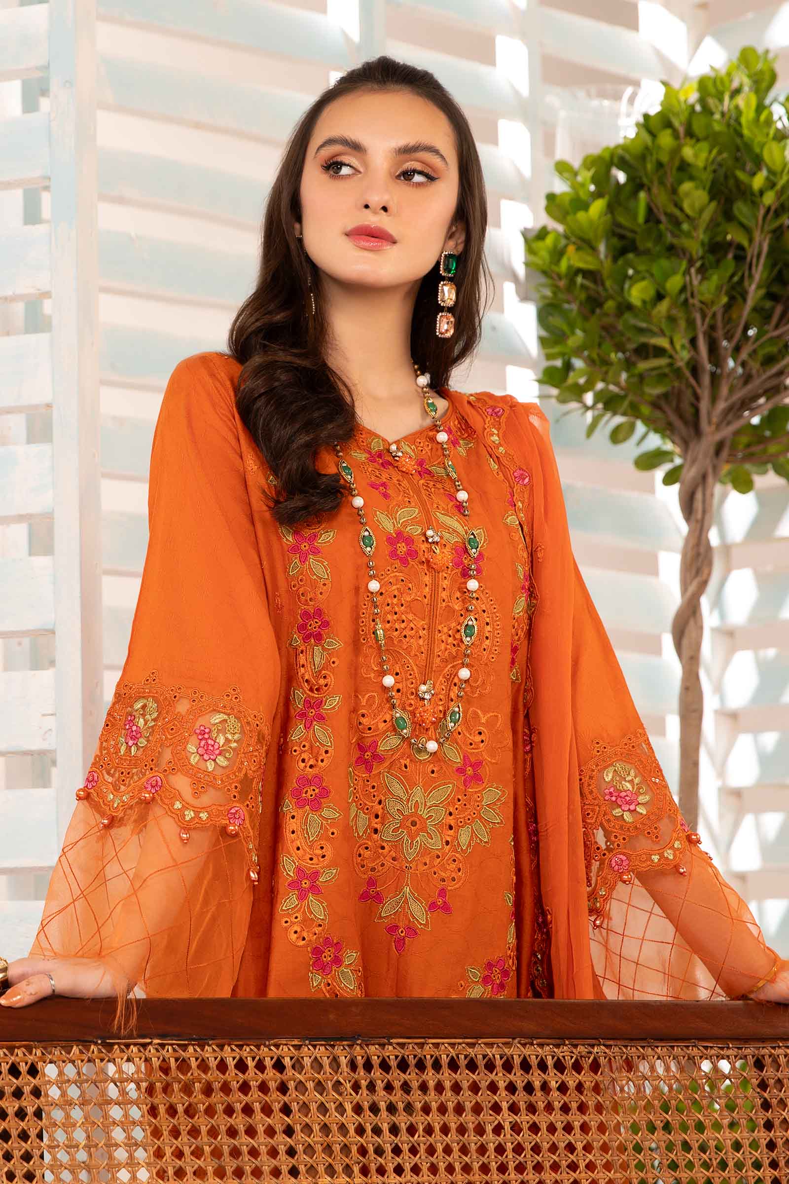 3 Piece Embroidered Jacquard Lawn Suit