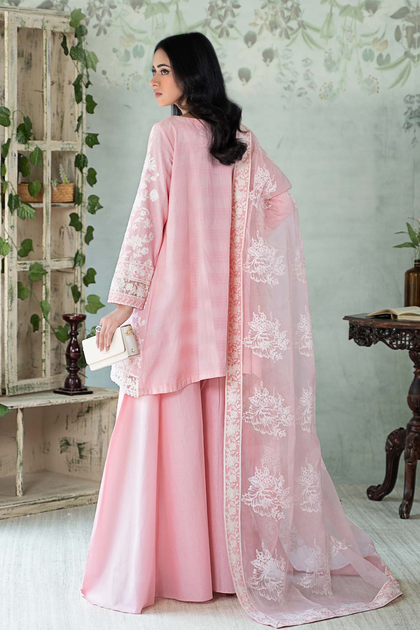 3 Piece Embroidered Cotton Doria Suit