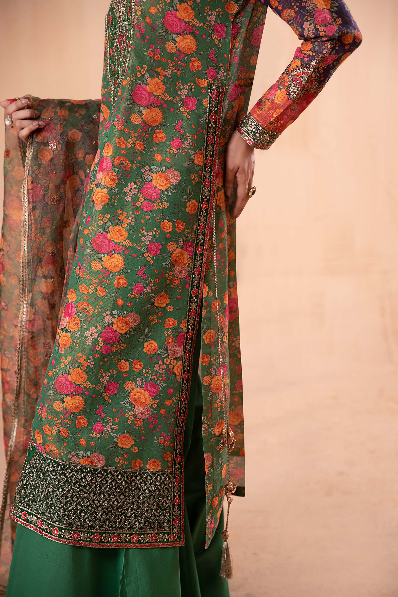 3 Piece Printed Cotton Masoori Suit