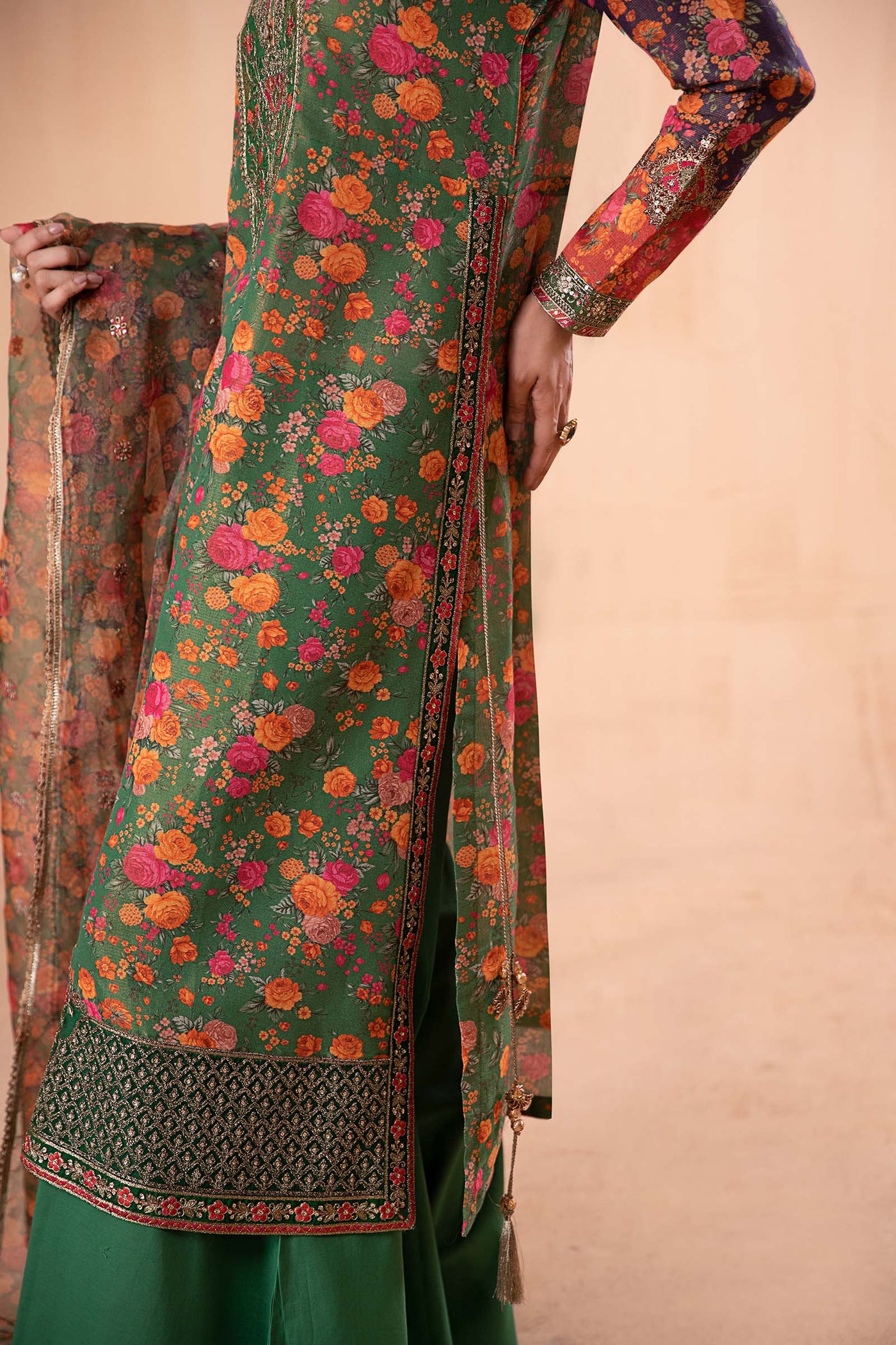 3 Piece Printed Cotton Masoori Suit