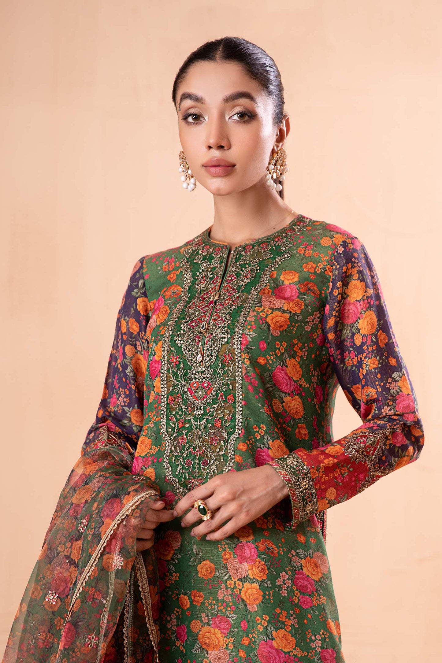 3 Piece Printed Cotton Masoori Suit