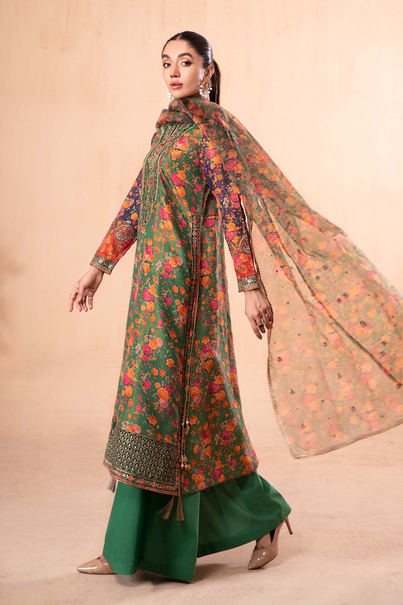 3 Piece Printed Cotton Masoori Suit