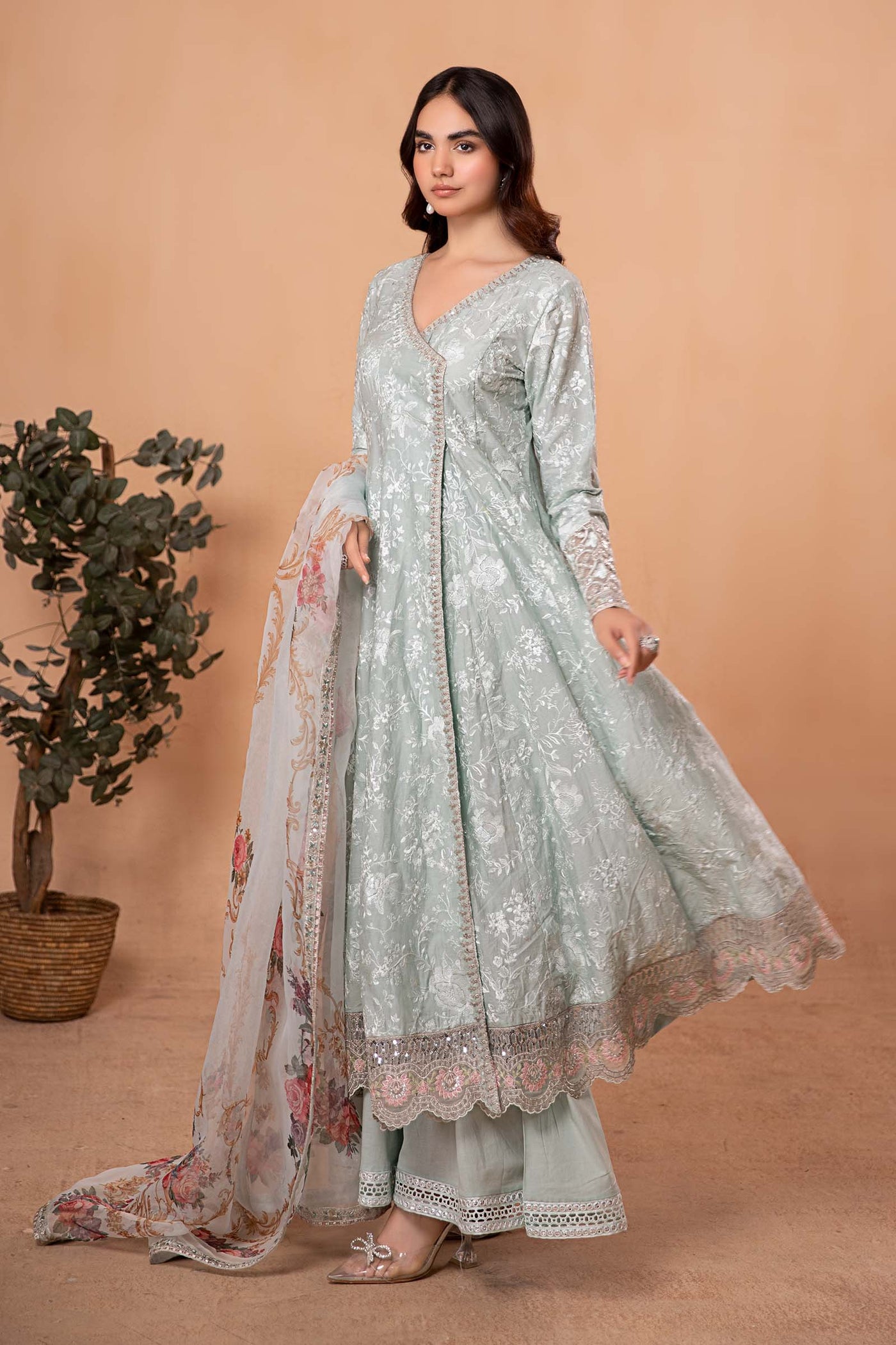 3 Piece Embroidered Jacquard Lawn Suit