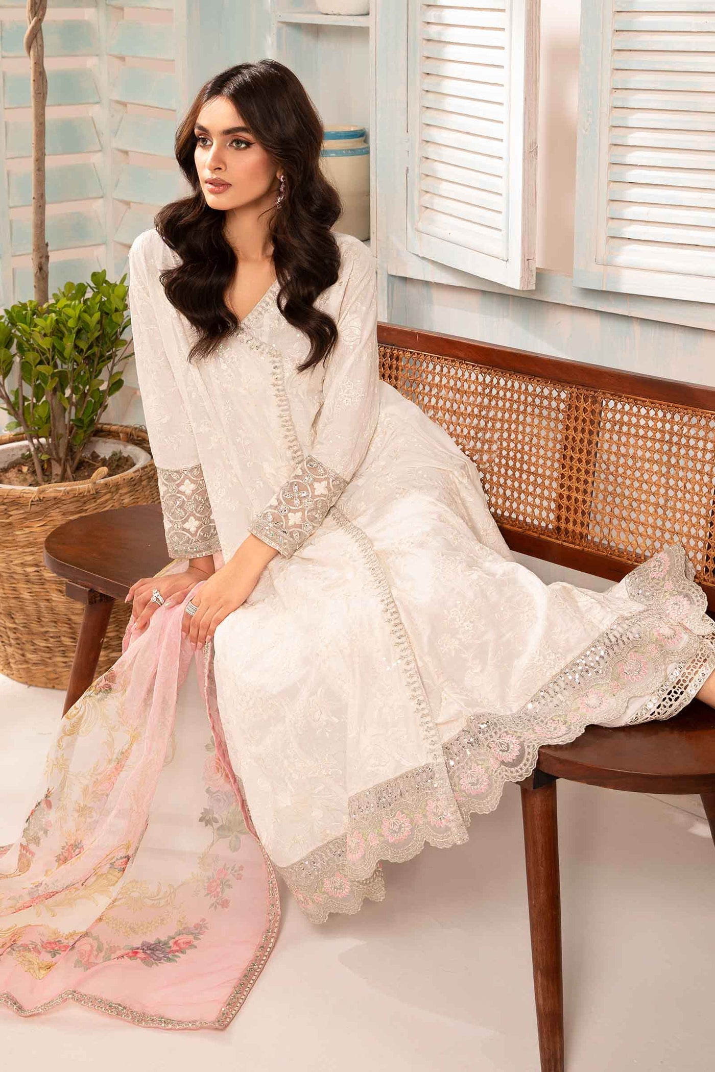 3 Piece Embroidered Jacquard Lawn Suit