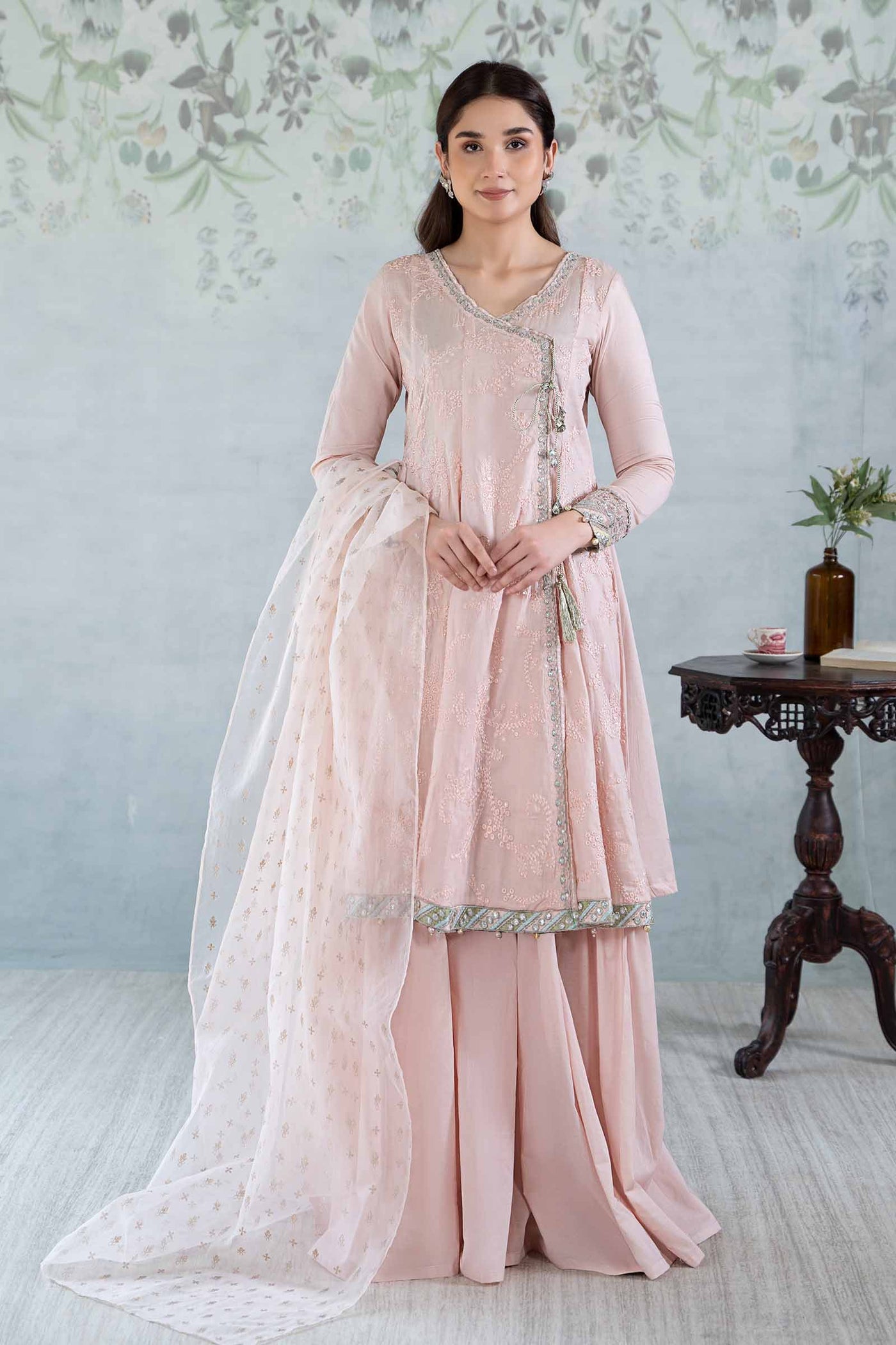 3 Piece Embroidered Net Suit