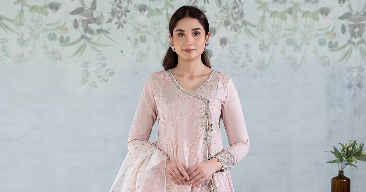 3 Piece Embroidered Net Suit