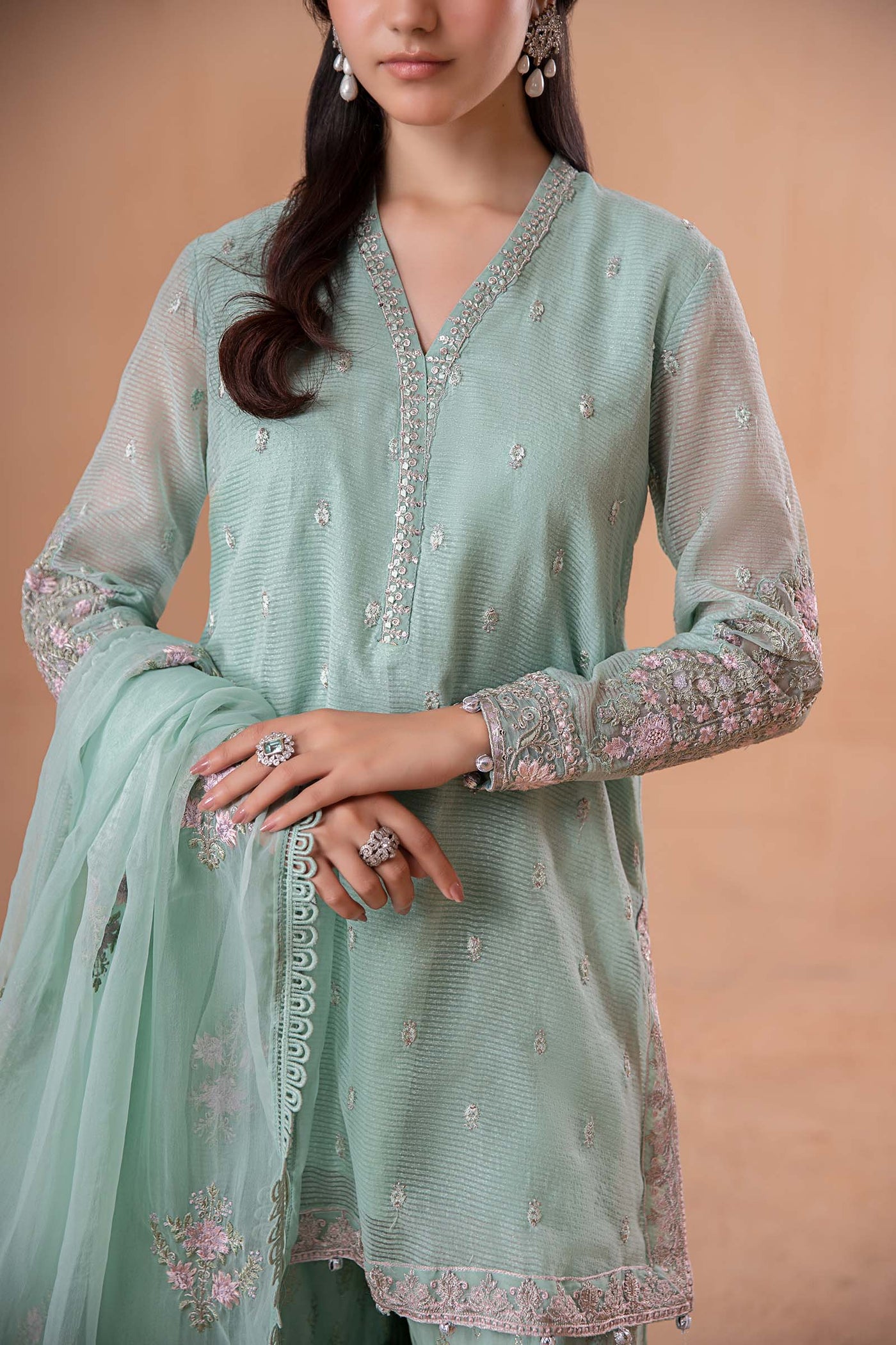 3 Piece Embroidered Cotton Karandi Suit