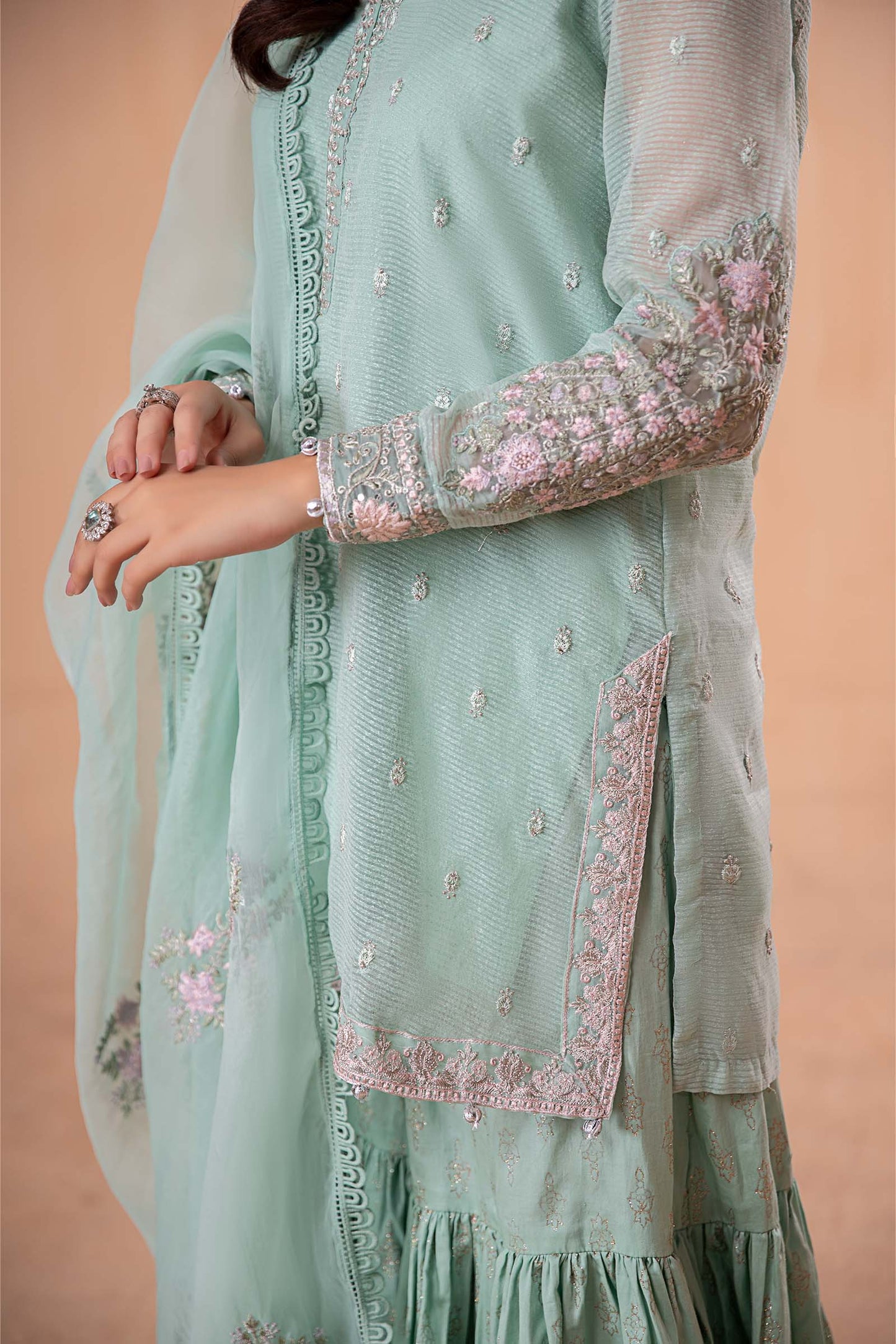 3 Piece Embroidered Cotton Karandi Suit