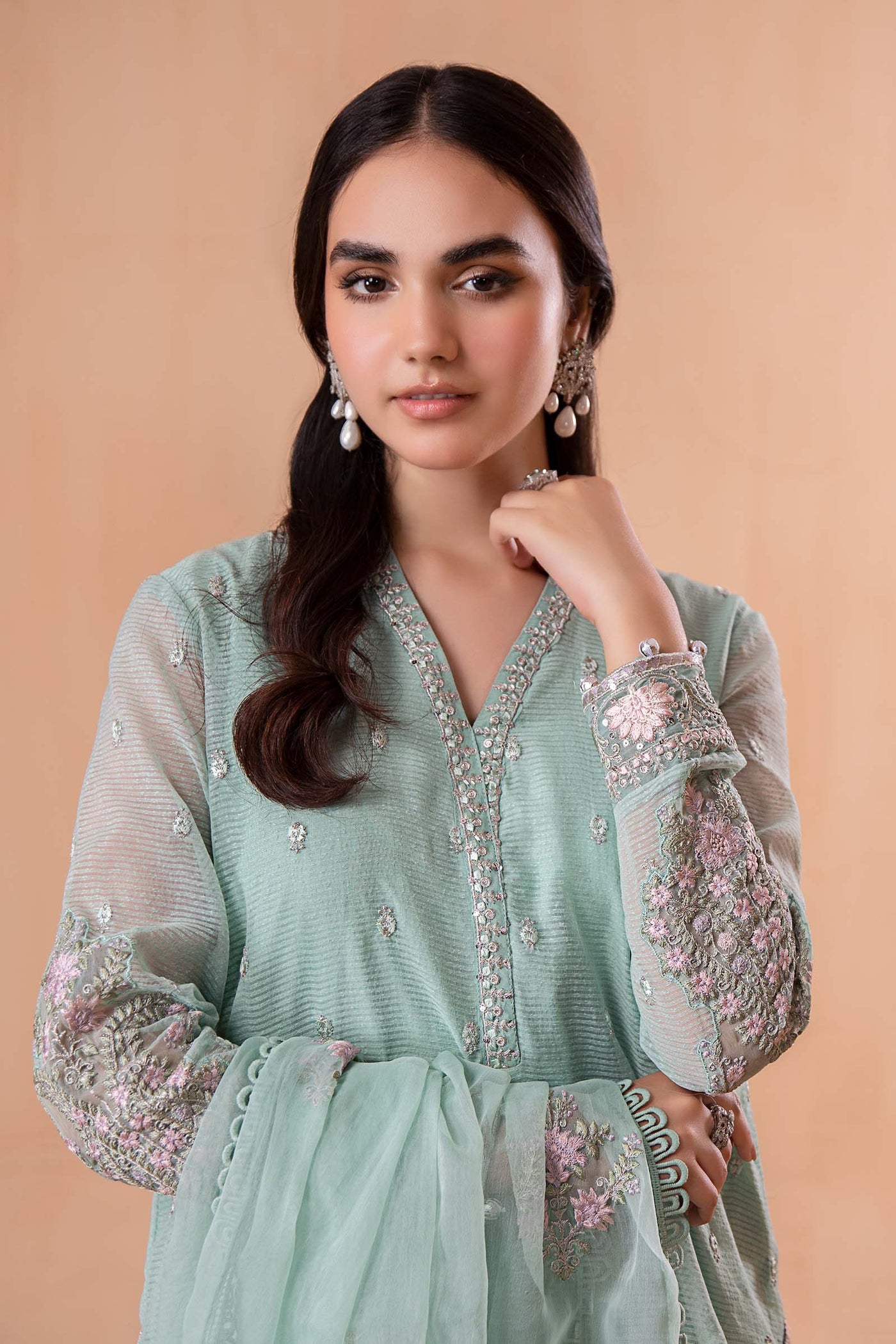 3 Piece Embroidered Cotton Karandi Suit