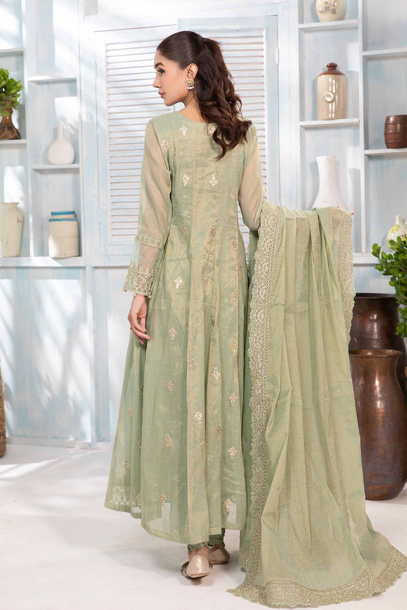 3 Piece Embroidered Cotton Masoori Suit