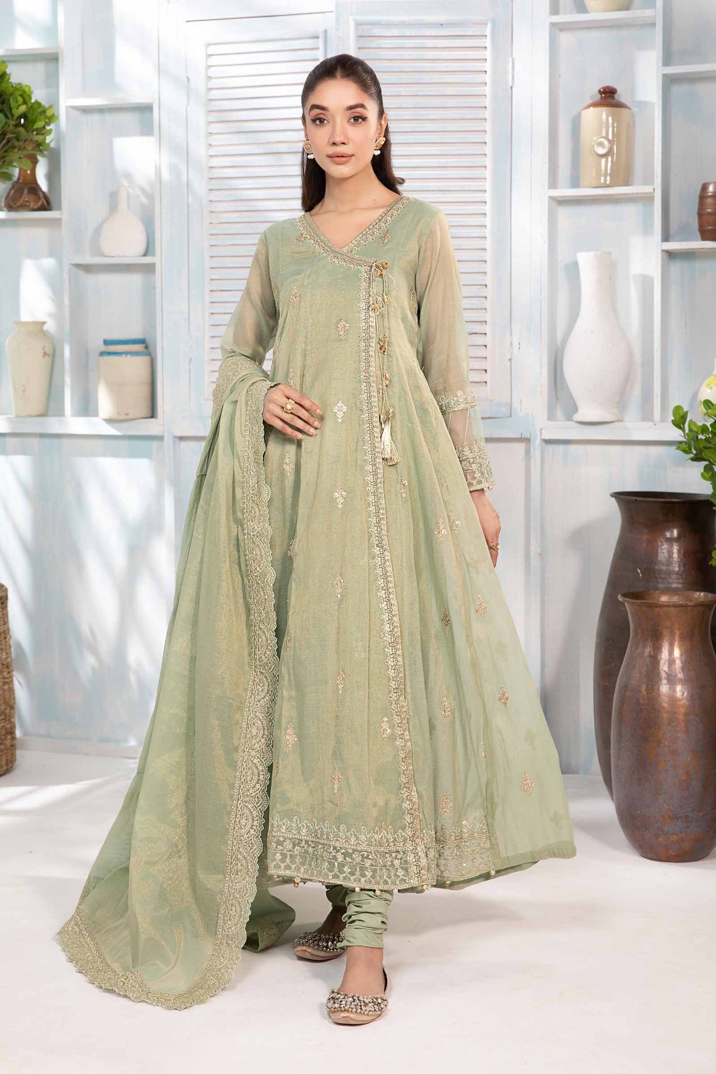 3 Piece Embroidered Cotton Masoori Suit