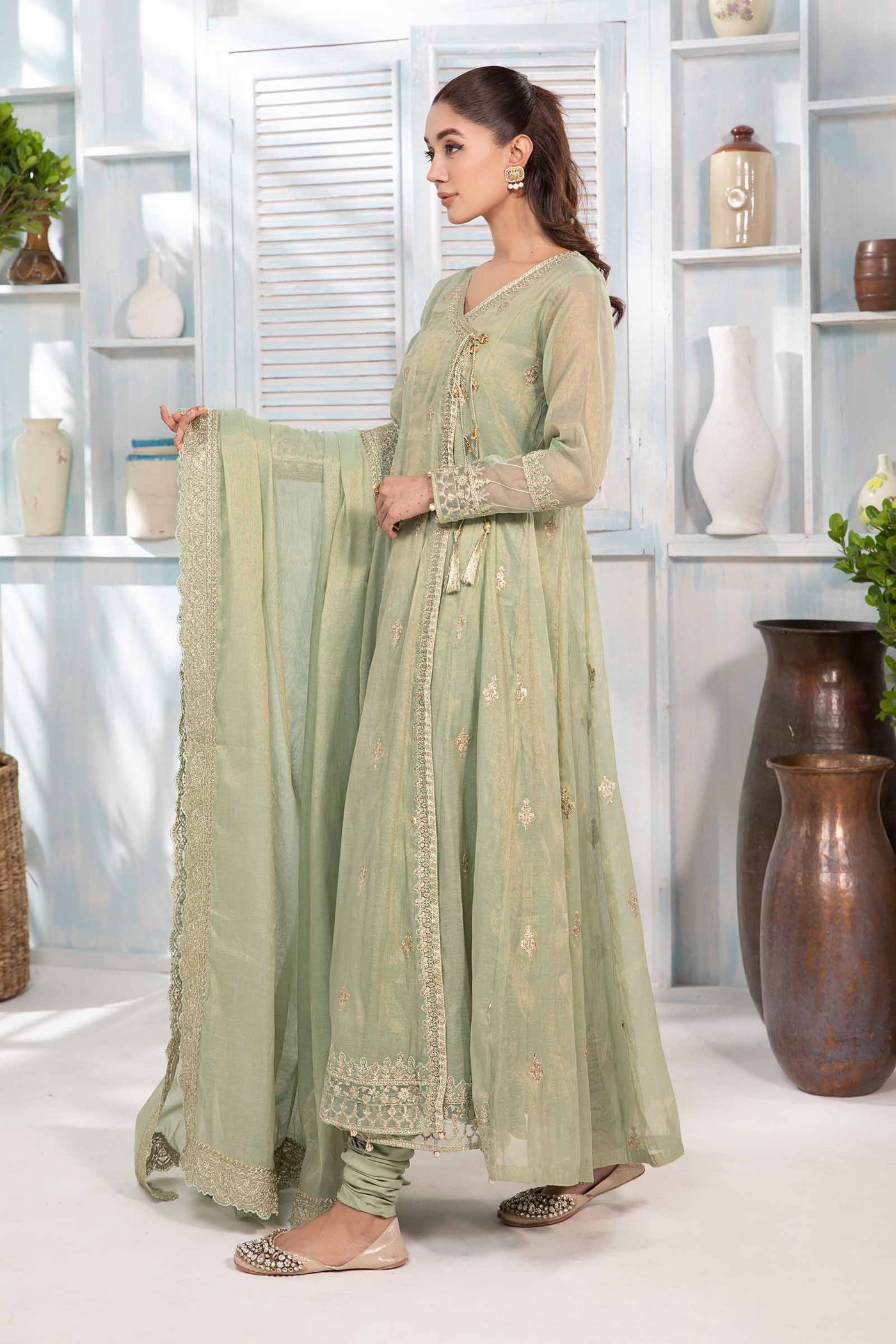 3 Piece Embroidered Cotton Masoori Suit