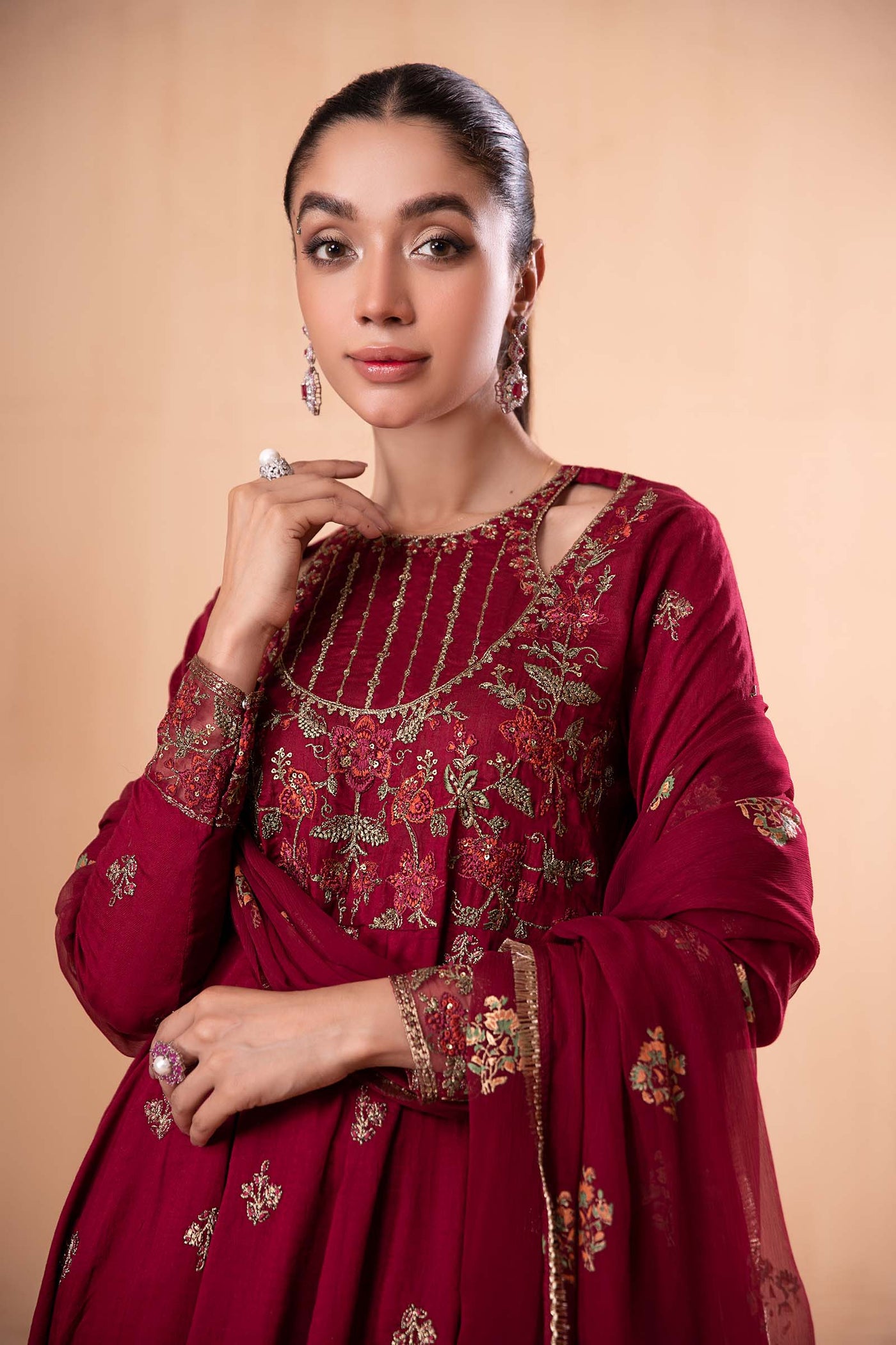 3 Piece Embroidered Jacquard Lawn Suit