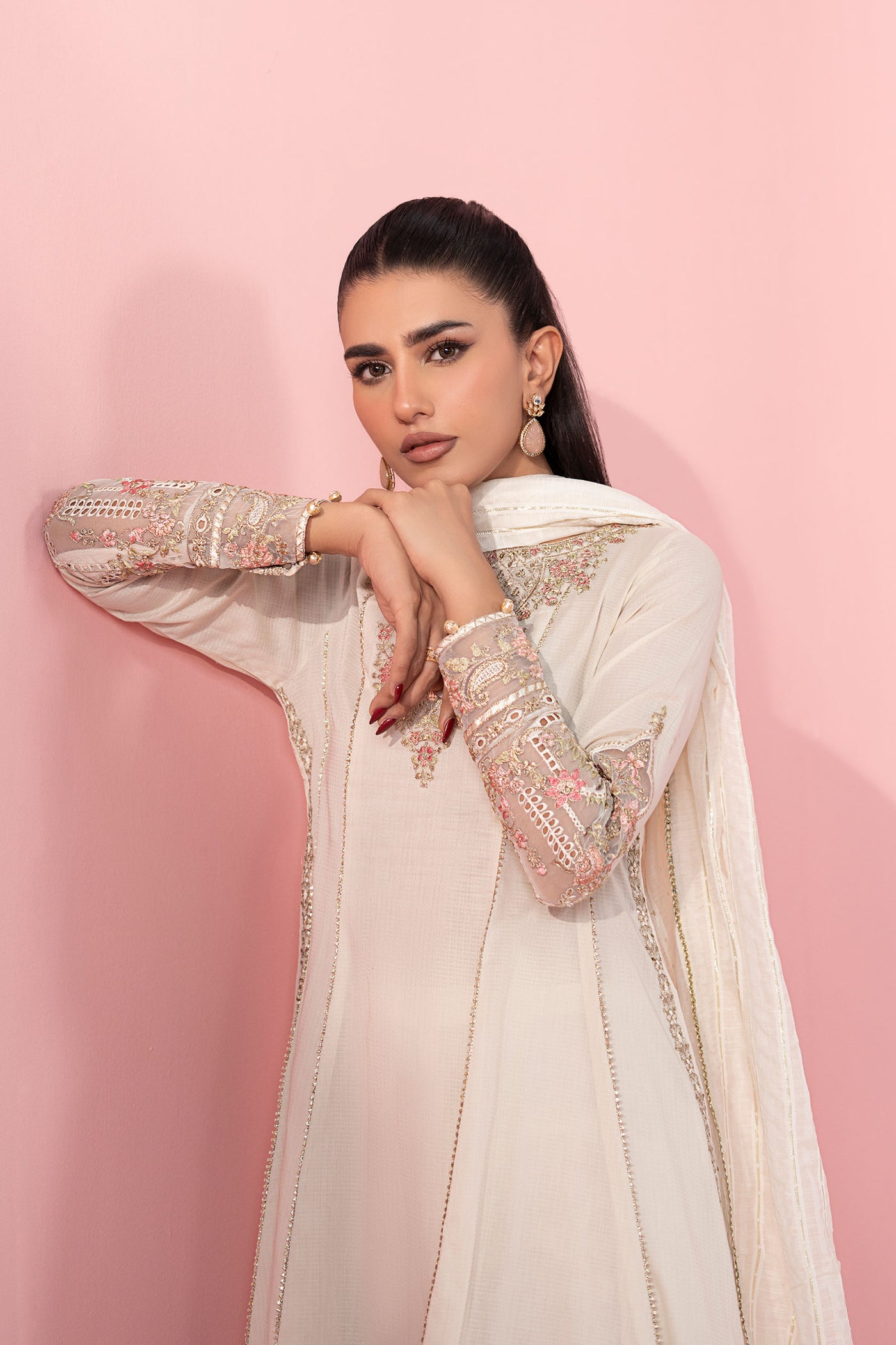 3 Piece Embroidered Dobby Suit |  DW-EA25-122