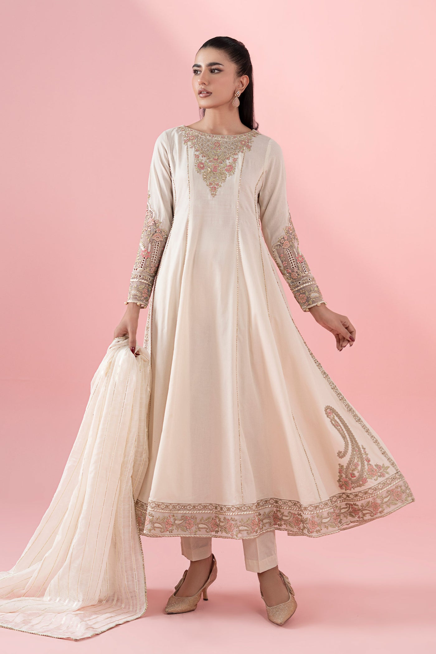 3 Piece Embroidered Dobby Suit |  DW-EA25-122