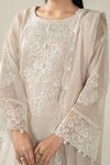 3 Piece Embroidered Cotton Net Suit