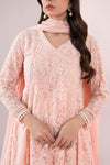 3 Piece Embroidered Polyester Net Suit