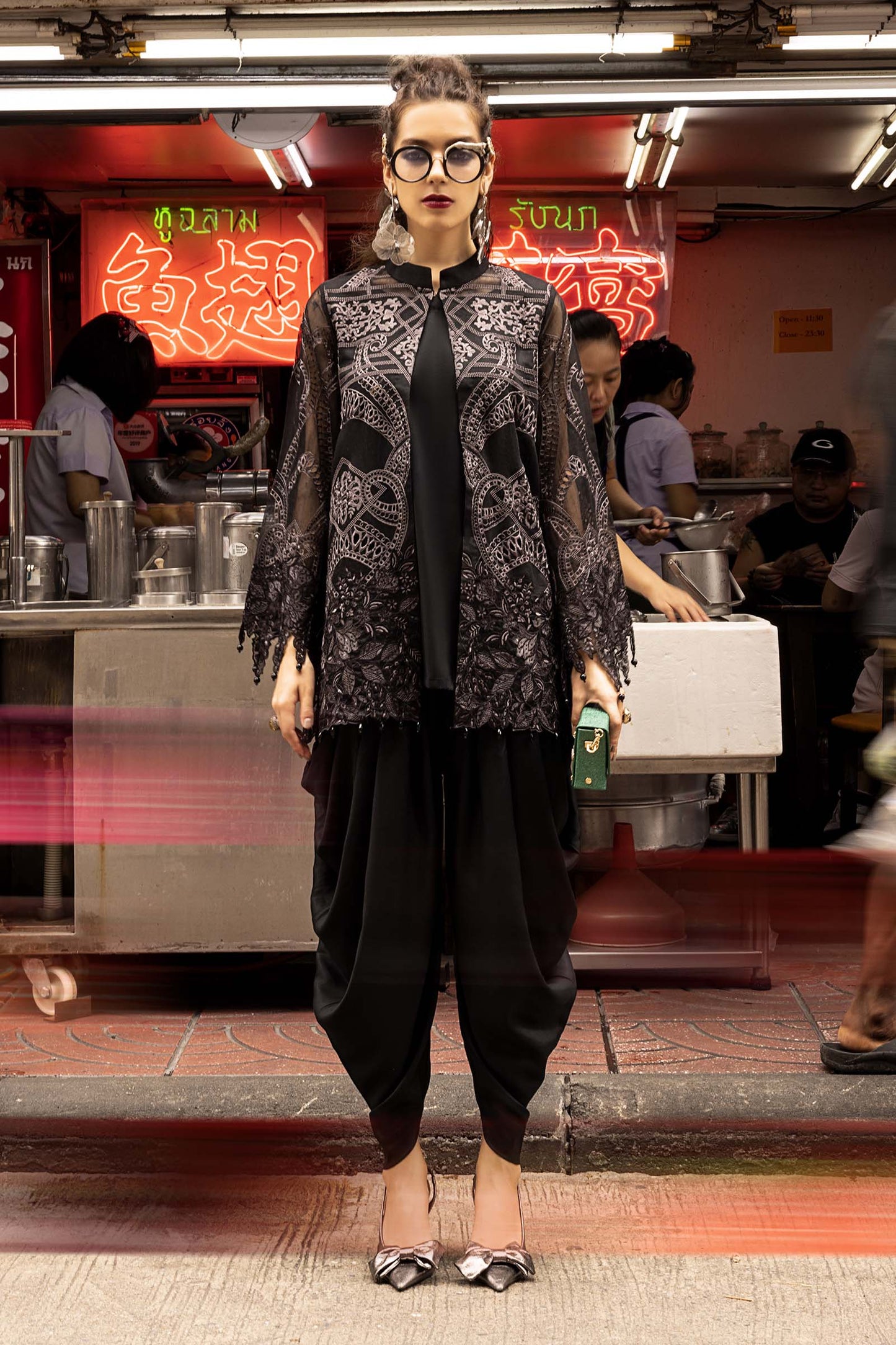 2 Piece Embroidered Cotton Net Suit