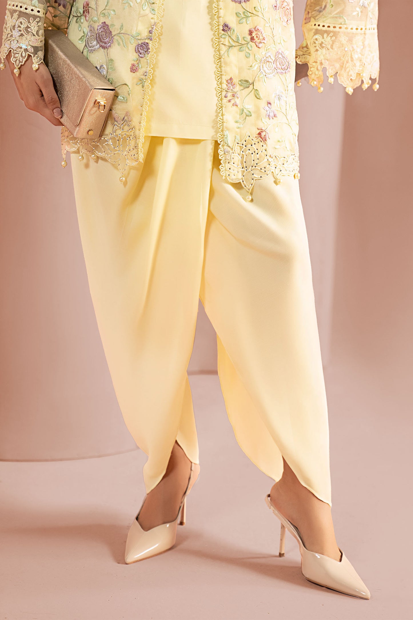 3 Piece Embroidered Cotton Net Suit
