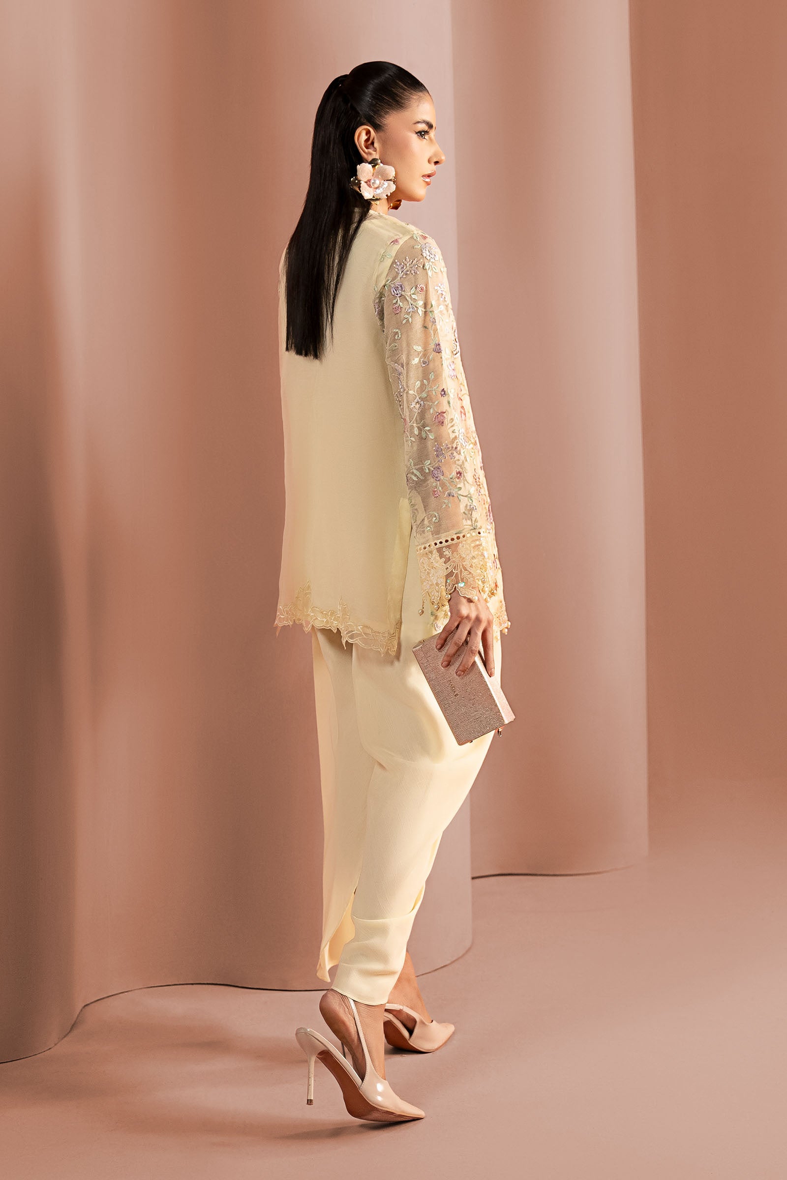 3 Piece Embroidered Cotton Net Suit