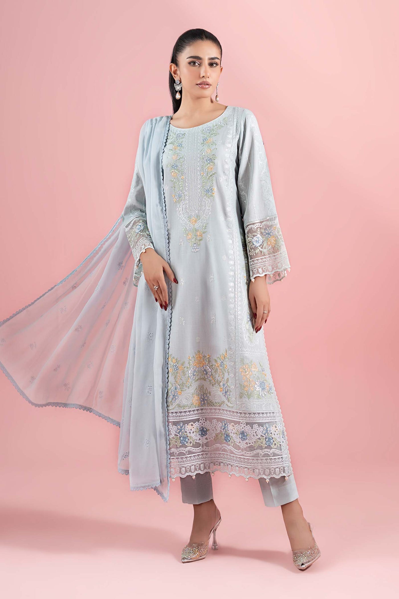 3 Piece Embroidered Dobby Suit |  DW-EA25-25