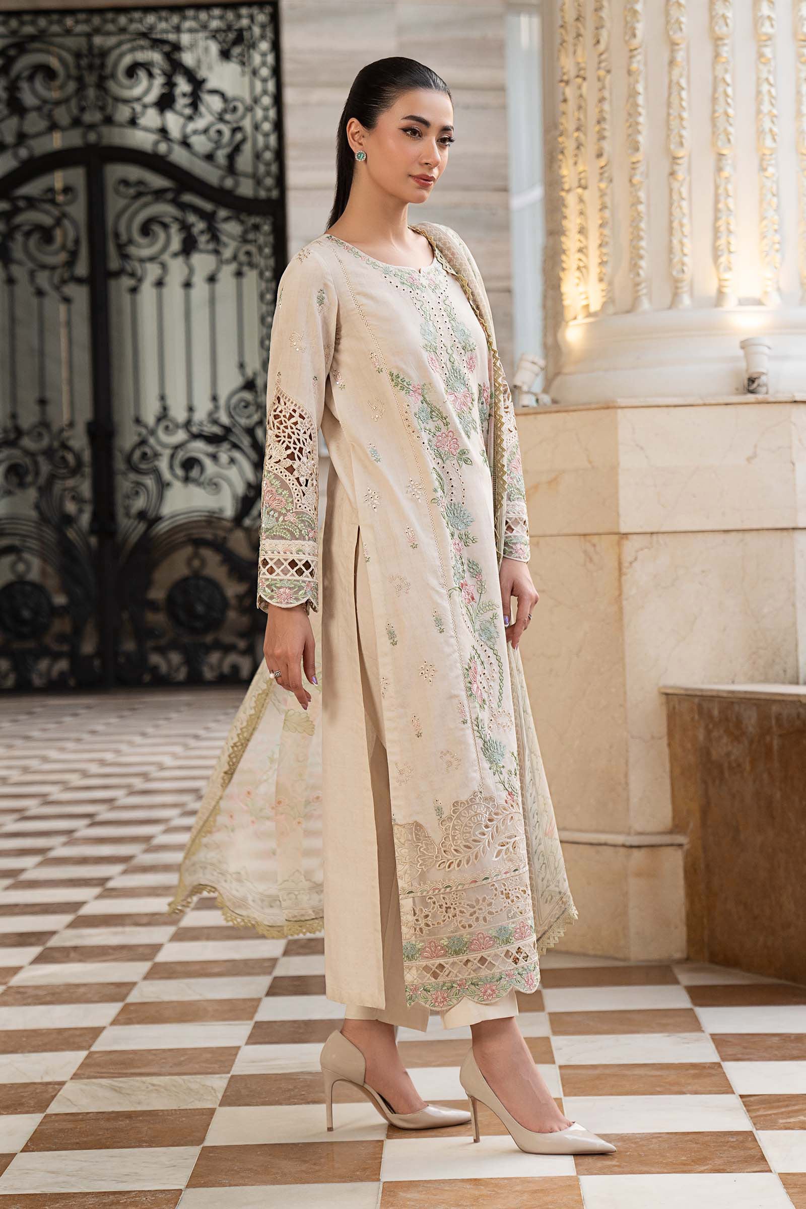 3 Piece Embroidered Self Jacquard Lawn Suit