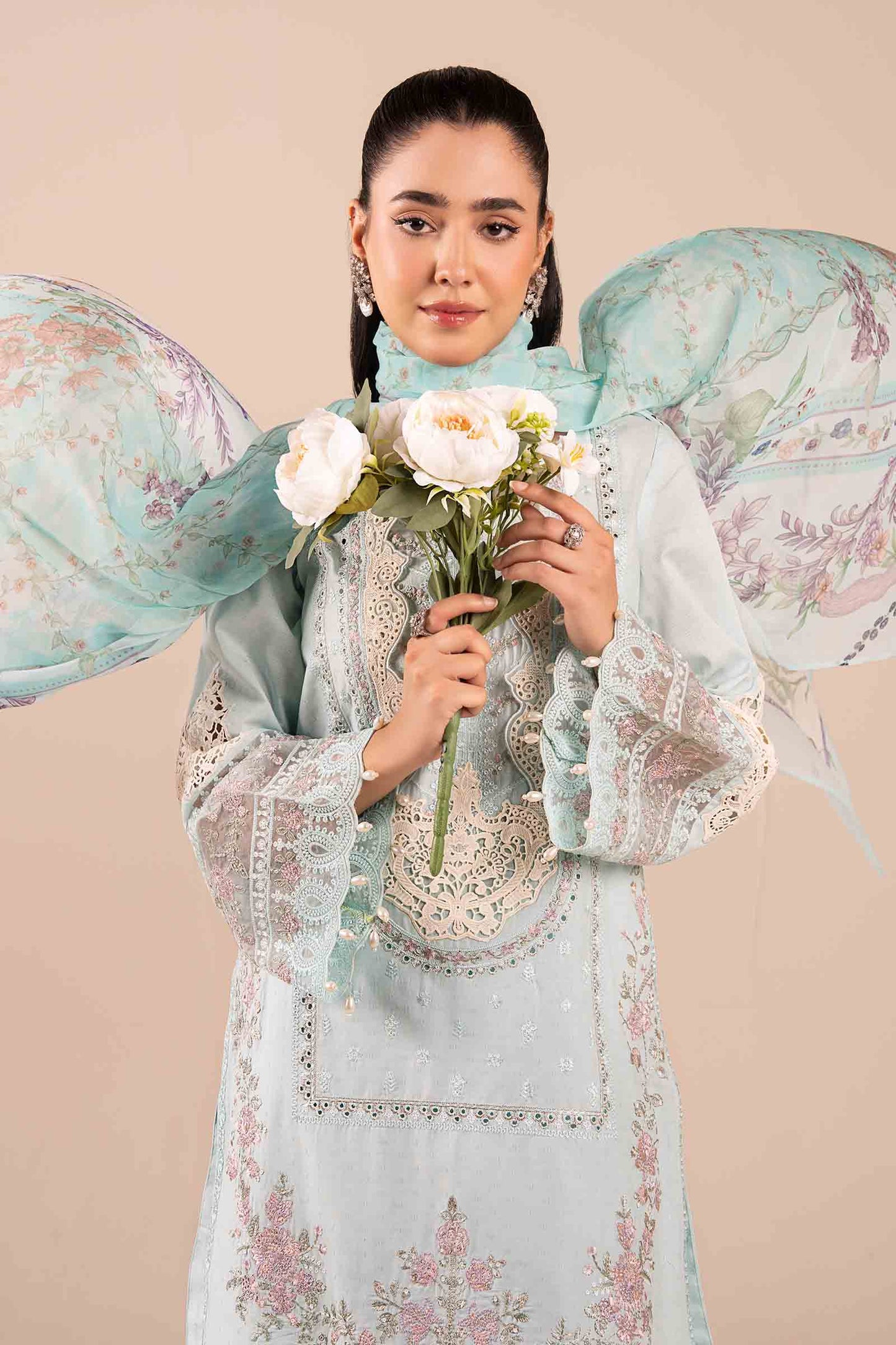 3 Piece Embroidered Dobby Suit