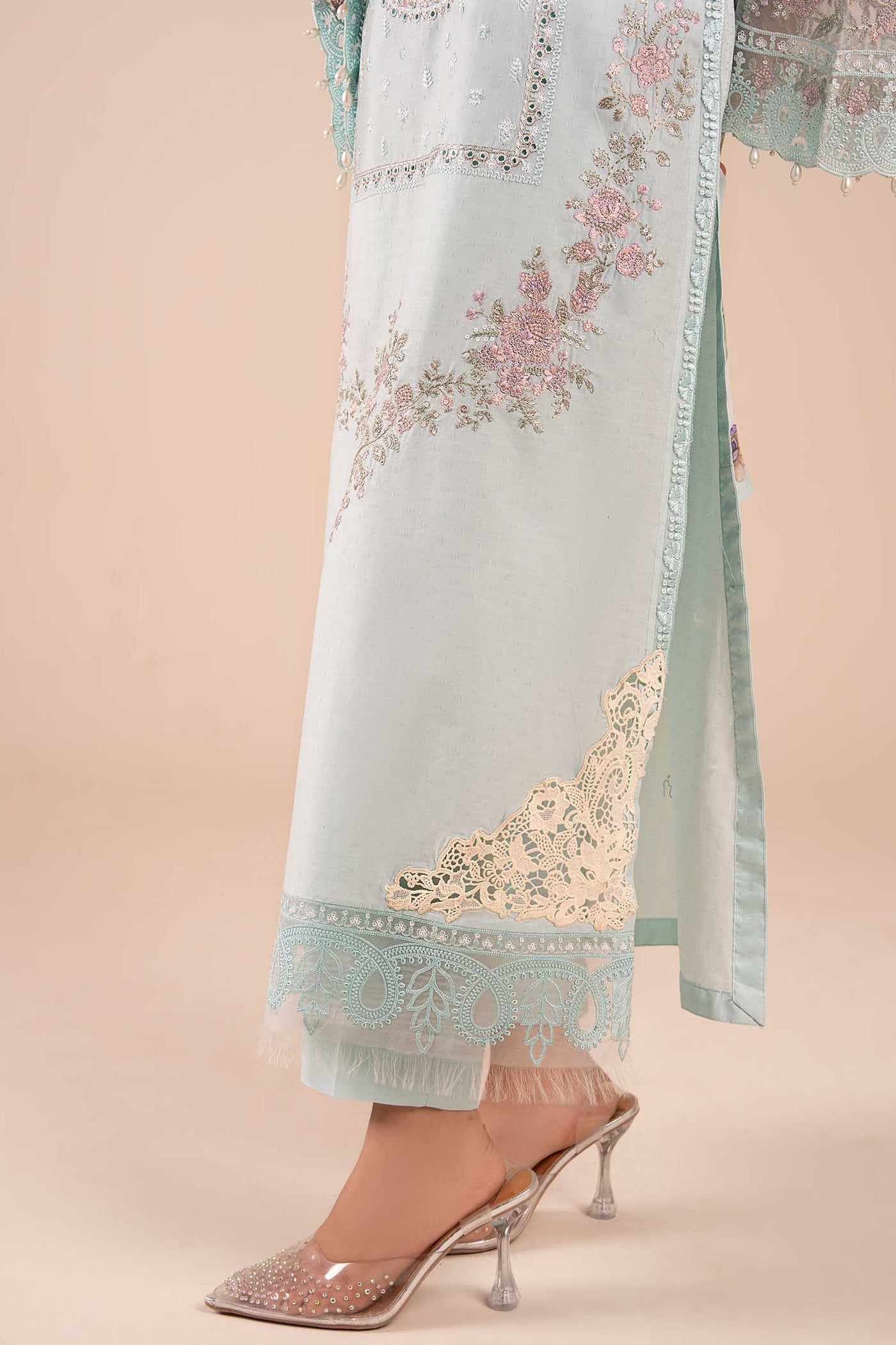 3 Piece Embroidered Dobby Suit
