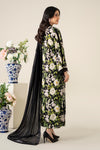 3 Piece Printed Raw Silk Suit