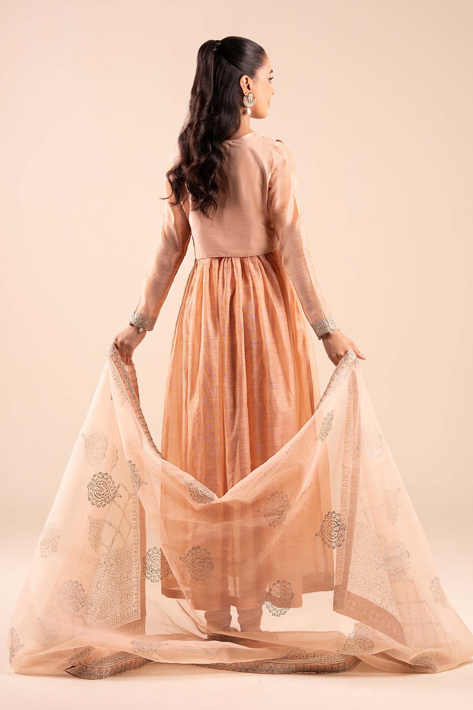 3 Piece Embroidered Paper Cotton Suit