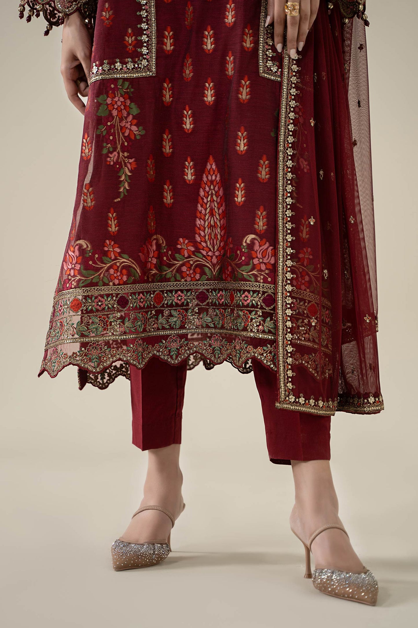 3 Piece Embroidered Jacquard Suit